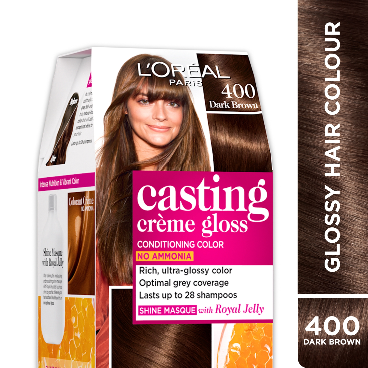 L'Oreal Paris | L'Oreal Paris Casting Creme Gloss Hair Color - 400 Dark Brown (87.5g+72ml)
