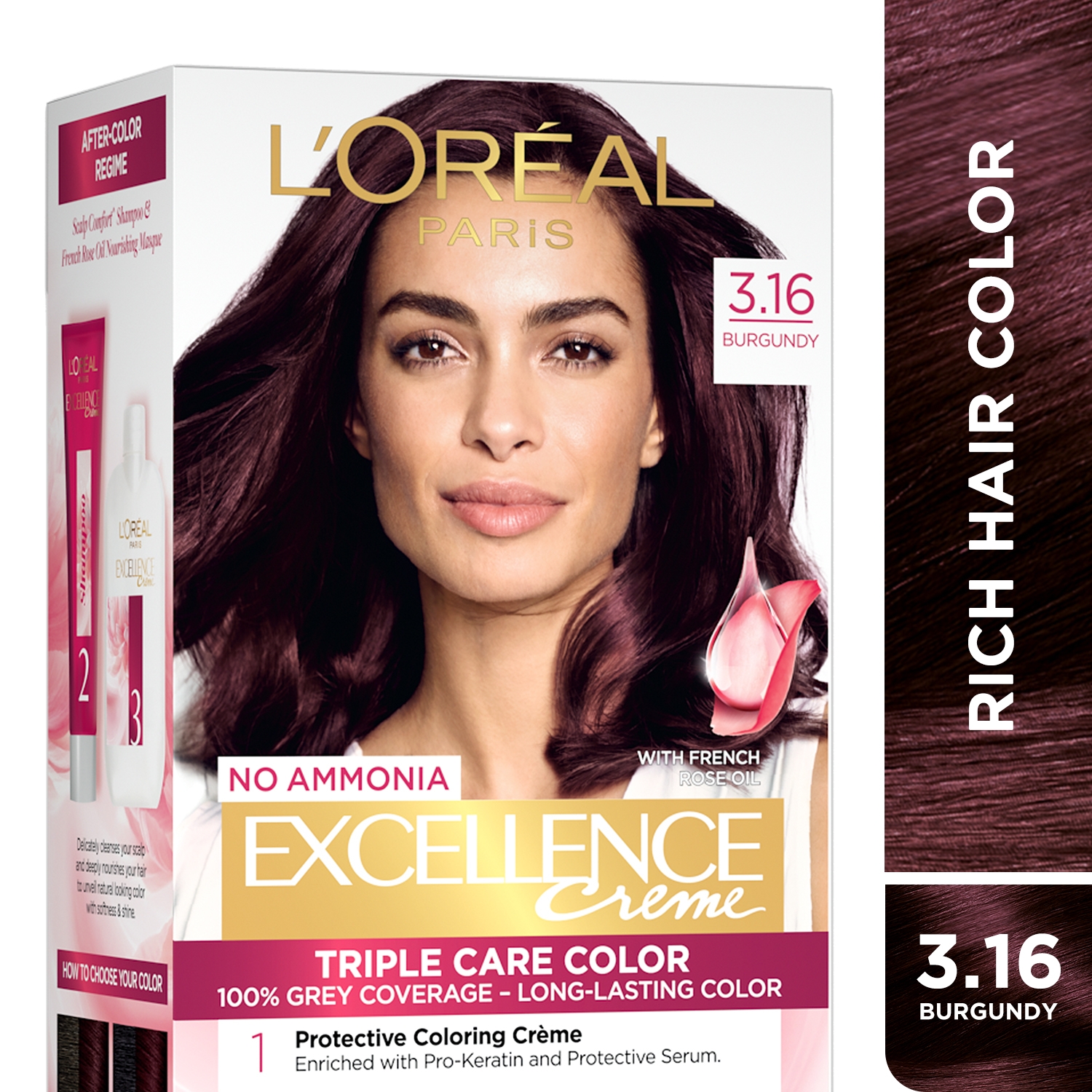 L'Oreal Paris | L'Oreal Paris Excellence Creme Triple Care Hair Color - 3.16 Burgundy (100g+72ml)
