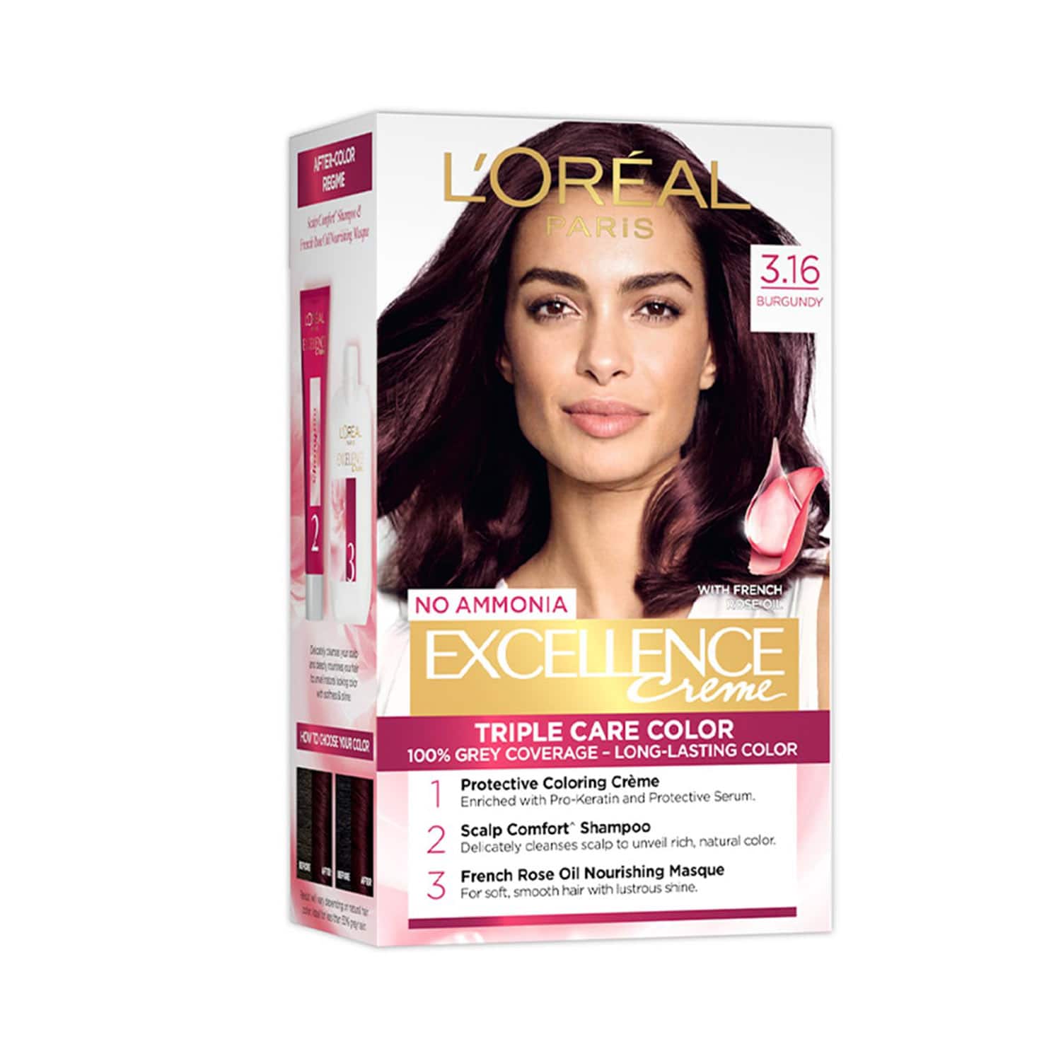 L'Oreal Paris | L'Oreal Paris Excellence Creme Triple Care Hair Color - 3.16 Burgundy (100g+72ml)