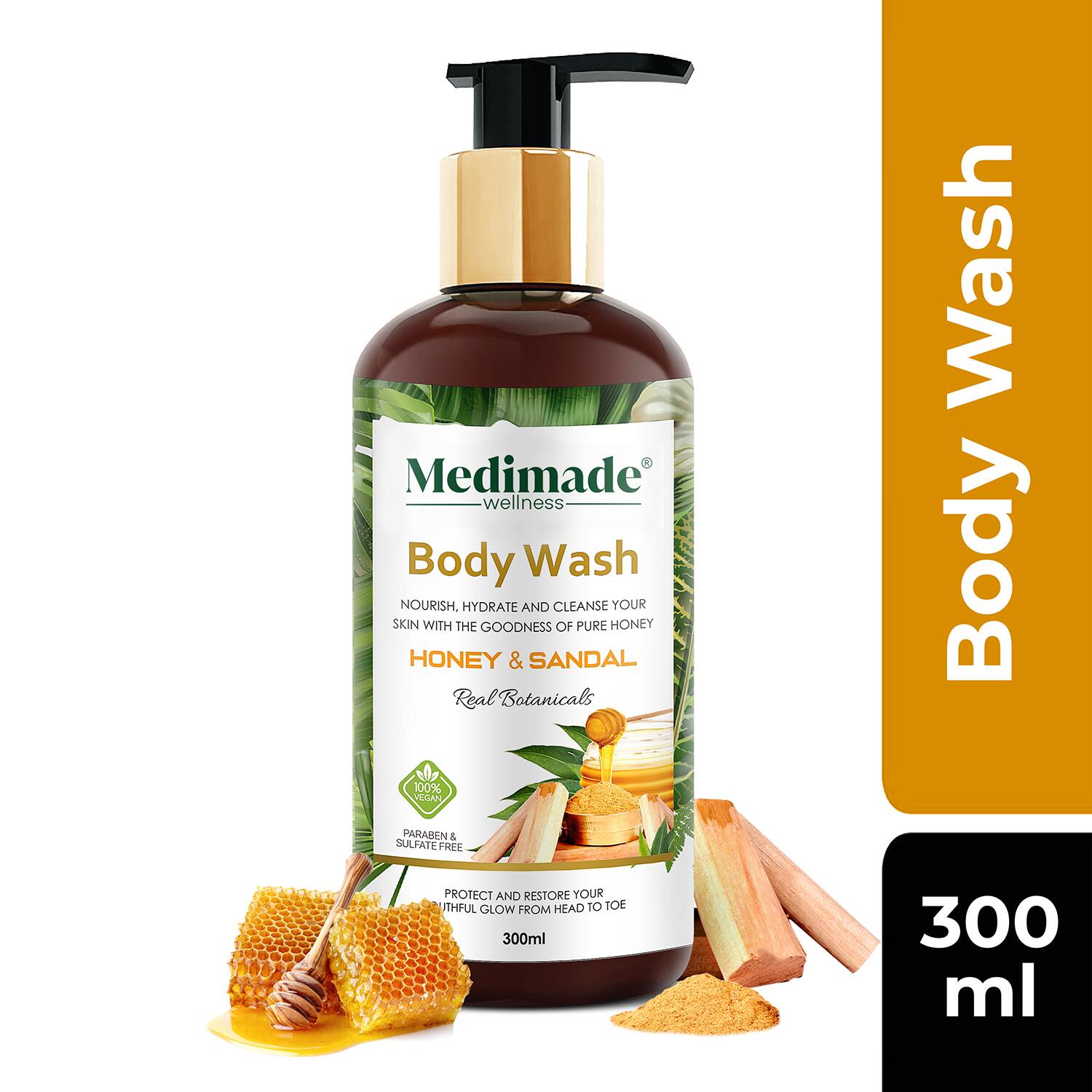 Medimade | Medimade Honey and Sandal Body Wash (300ml)