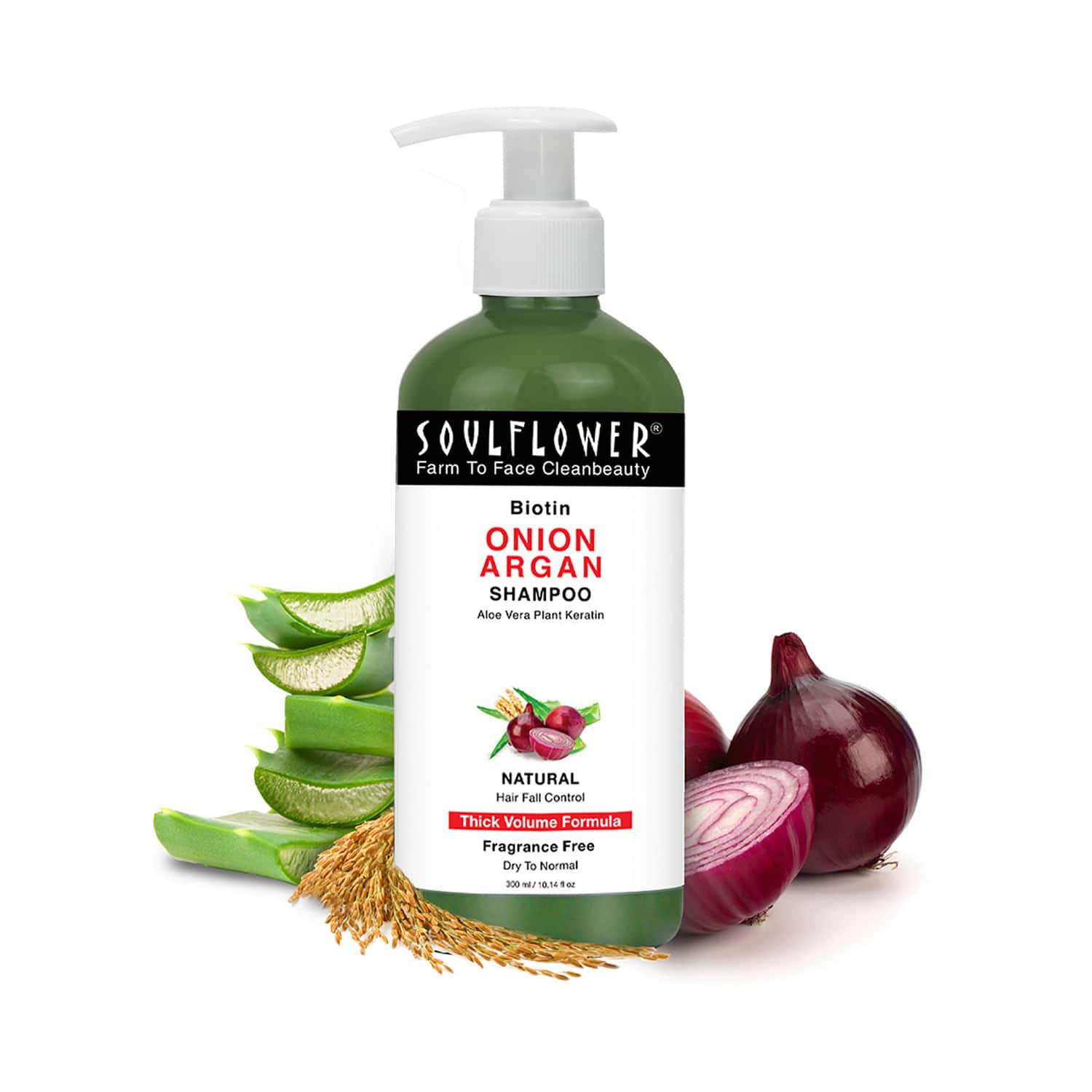 Soulflower | Soulflower Onion Biotin Shampoo with Aloe Vera & Plant Keratin - (300ml)