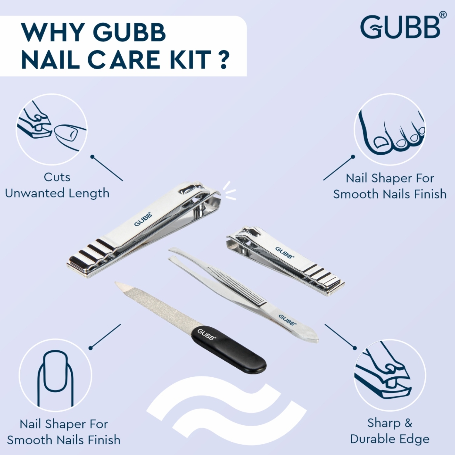 Buy GUBB Finger Nail Clipper with Key Chain (60g) Online at Best Price in  India