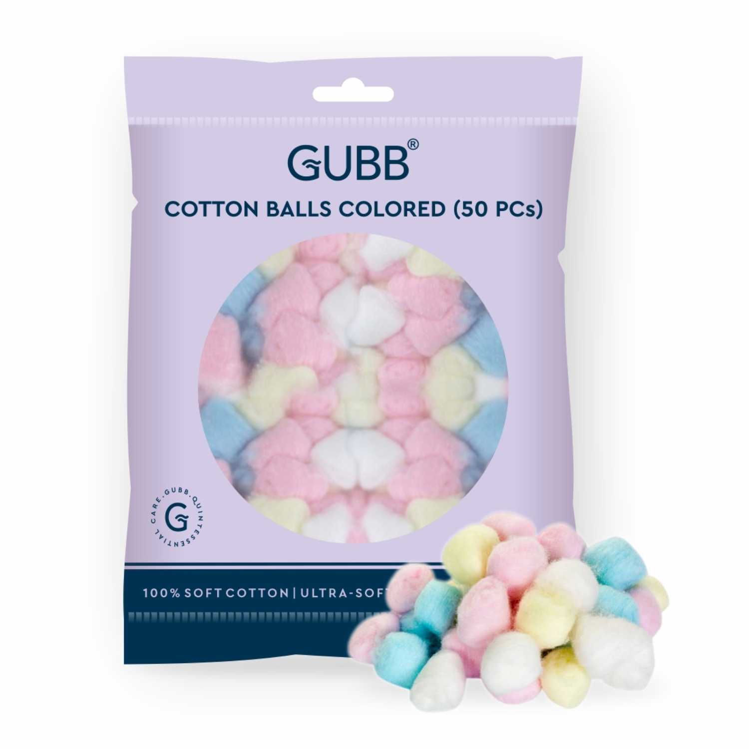 GUBB | GUBB Coloured Cotton Balls- 50Pcs (40g)