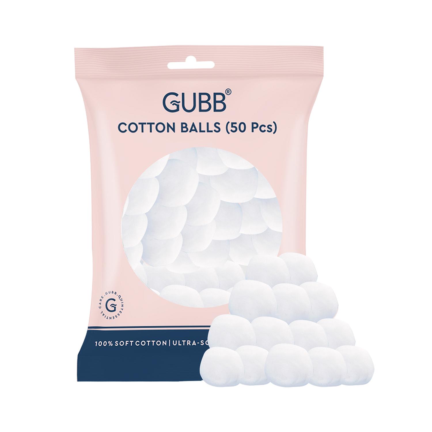 GUBB | GUBB White Cotton Balls - 50 Pcs (40gm)