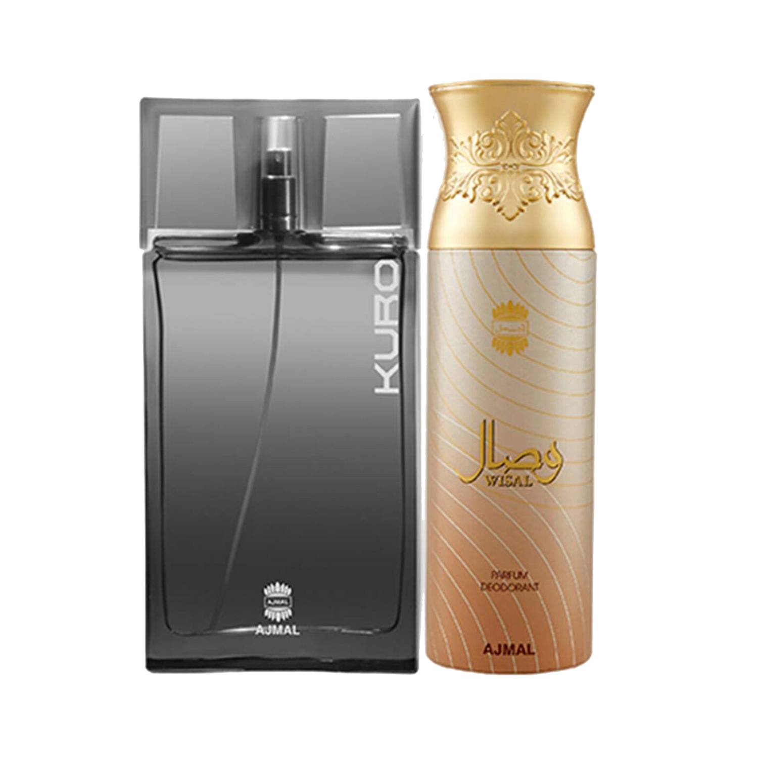 Ajmal | Ajmal Kuro Eau De Parfum Aromatic Spicy Perfume And Wisal Deodorant Floral Musky Fragrance - (2Pcs)