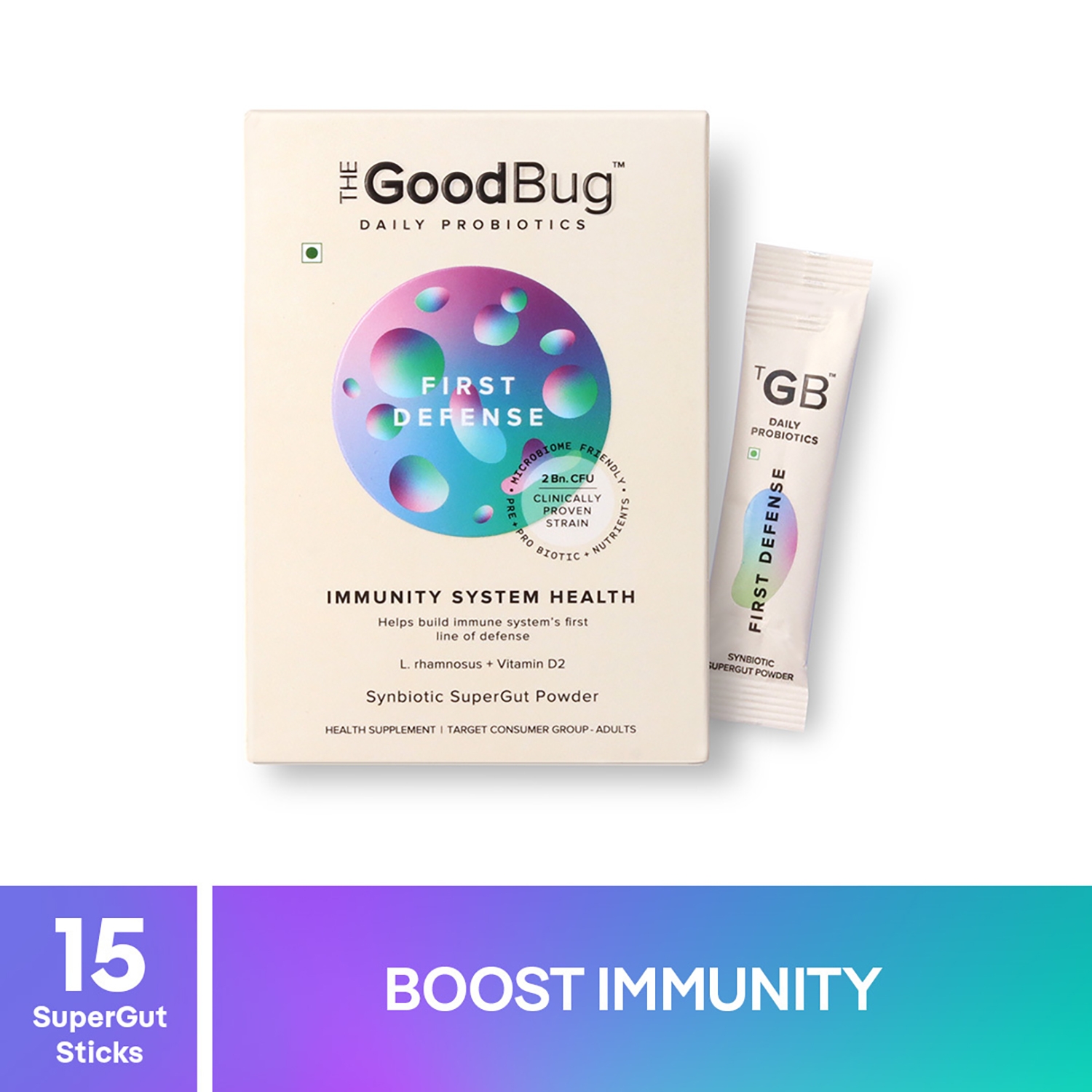 The Good Bug | The Good Bug First Defense SuperGut Powder Sachet For Immunity System Health - (15 Pcs)
