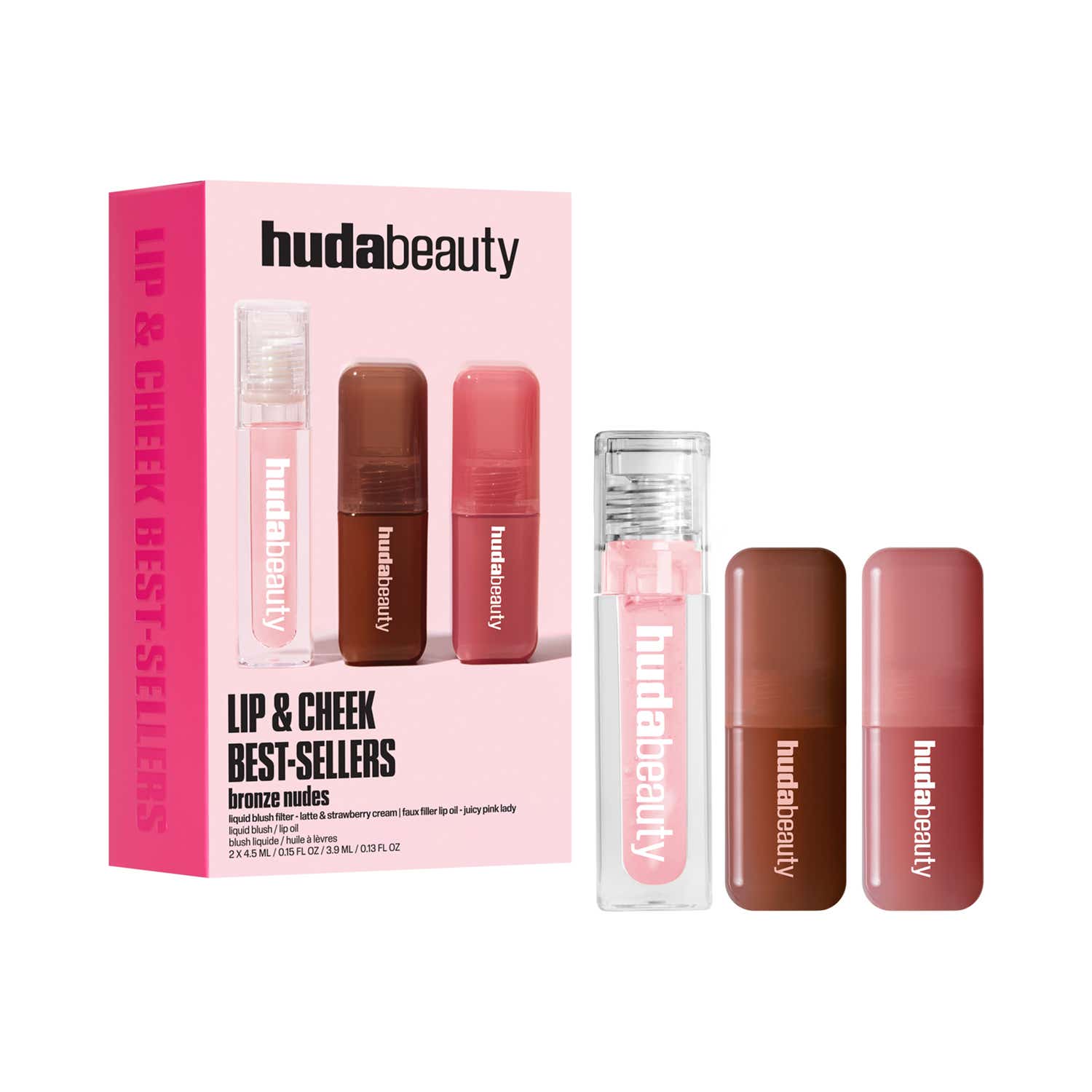 Huda Beauty | Huda Beauty Lip & Cheek Most Loved Set - Bronze Nudes (3 pcs)