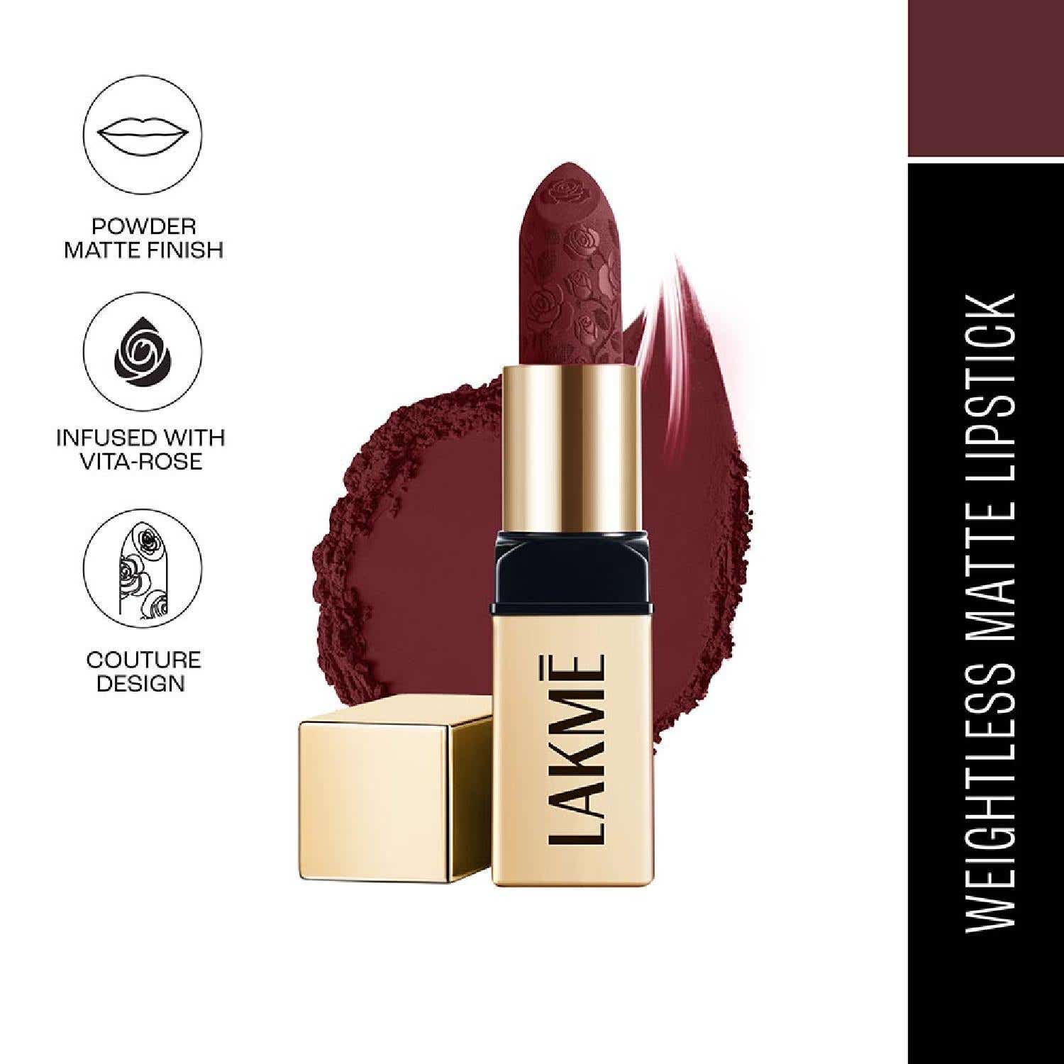 Lakme | Lakme Rouge Bloom Powder Matte Bullet - Plum Garden (4 g)