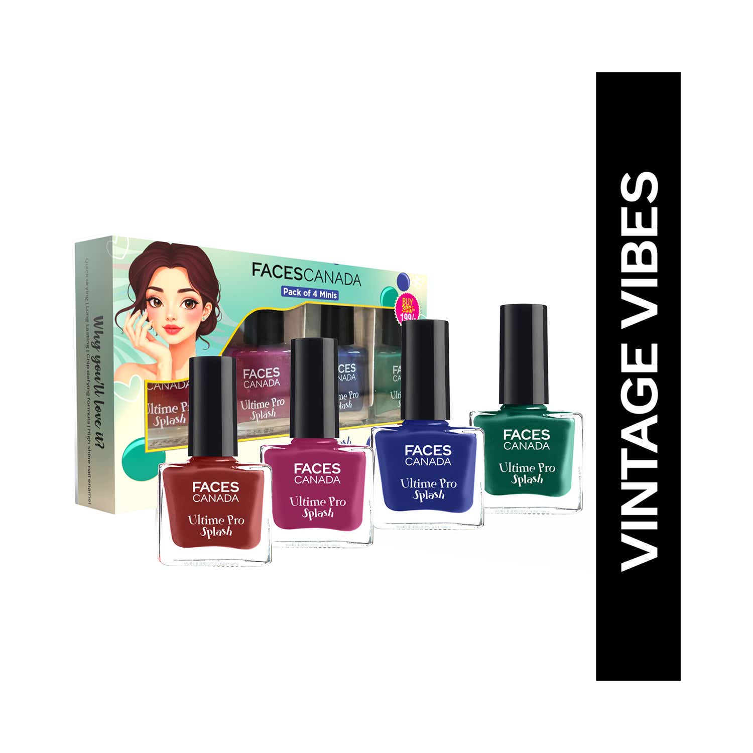 Faces Canada | Faces Canada Ultime Pro Splash Mini Nail Enamel Set - Vintage Vibes (4 pcs)