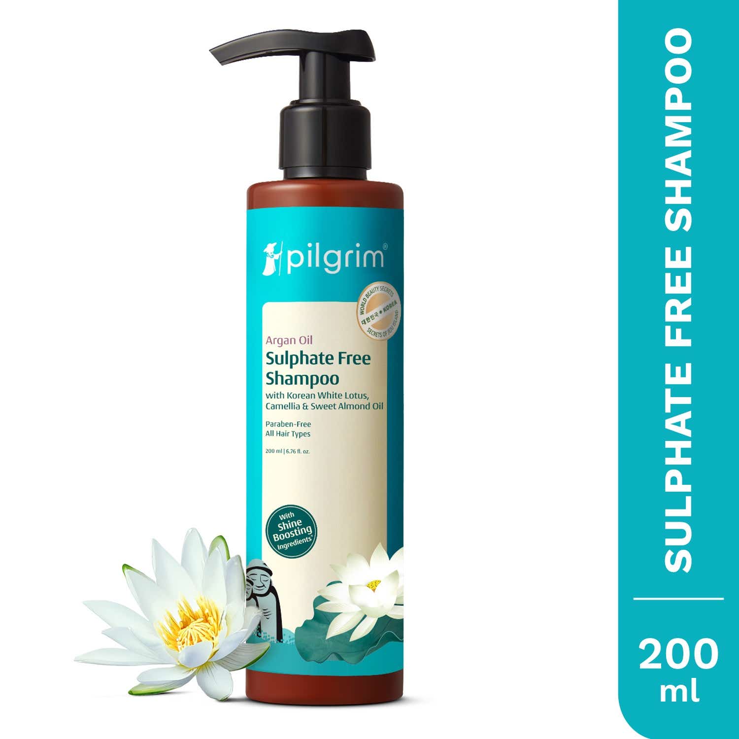 Pilgrim | Pilgrim Sulfate Free Shampoo With Argan Oil Camellia & White Lotus (200ml)