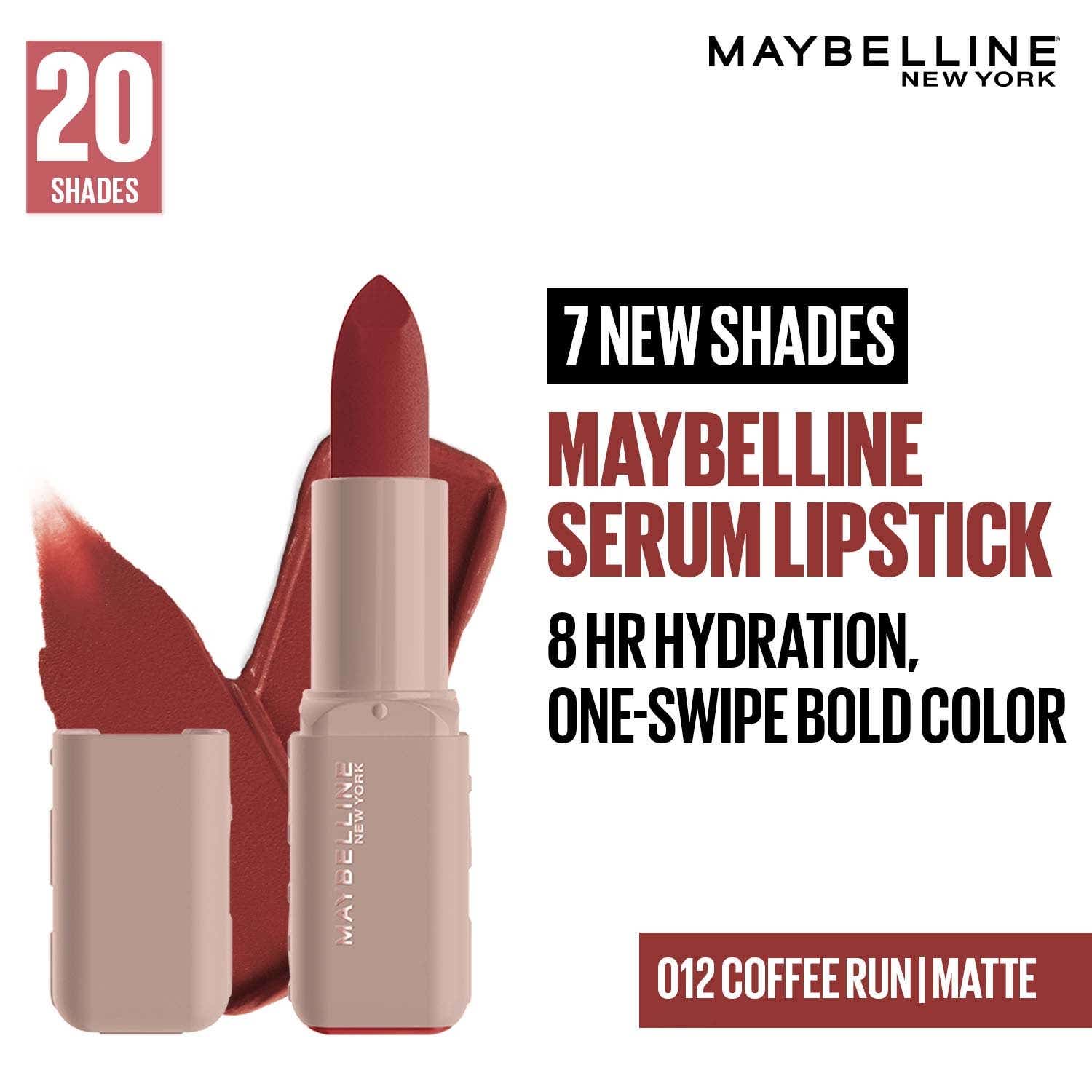 Maybelline New York | Maybelline New York Serum Lipstick Matte 1-Swipe Lush Color 8HR Hydration - Coffee Run (3.4 g)