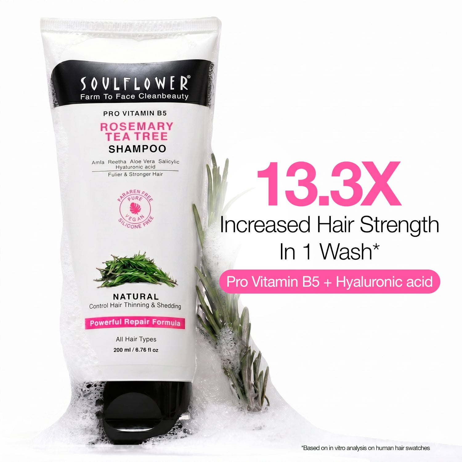Soulflower | Soulflower Rosemary Tea Tree Shampoo With Vitamin B5 (200ml)