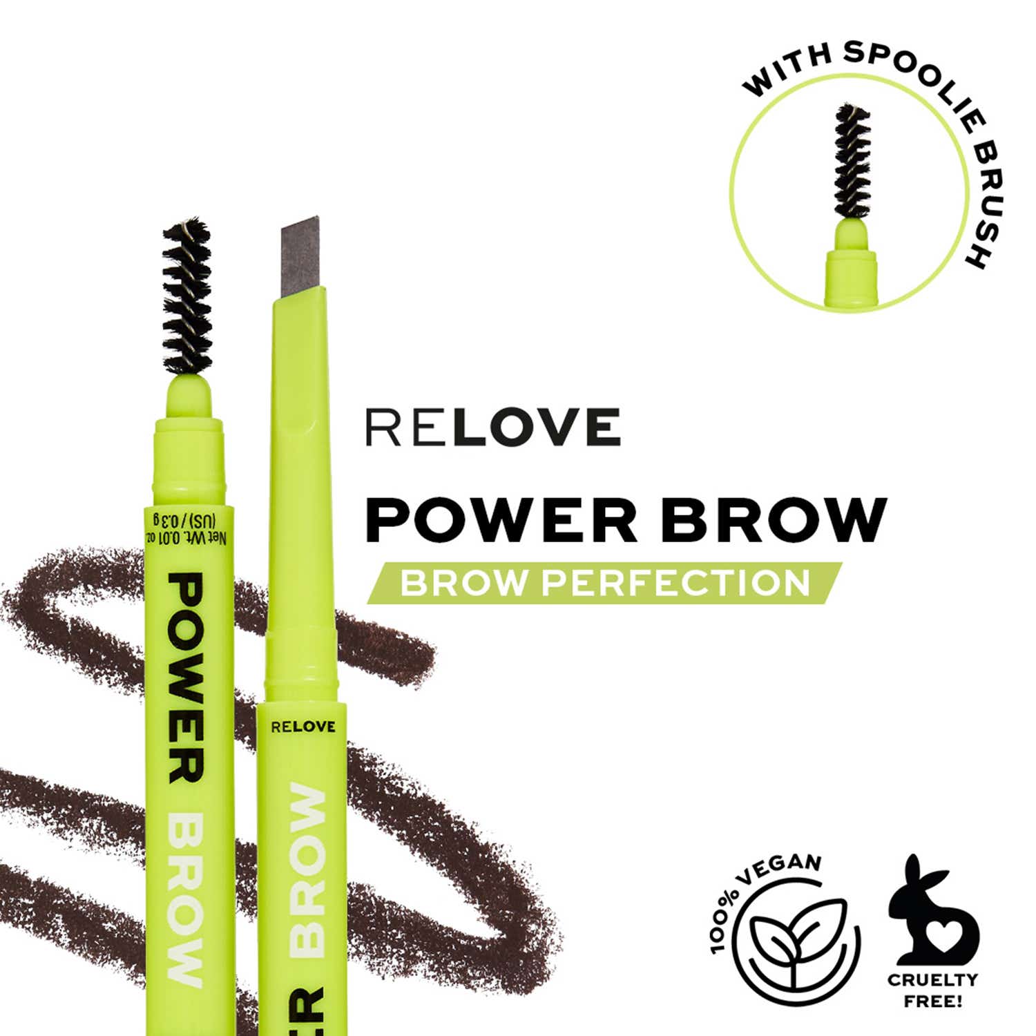 Makeup Revolution | Makeup Revolution Relove Power Brow Pencil - Dark Brown (0.1 g)