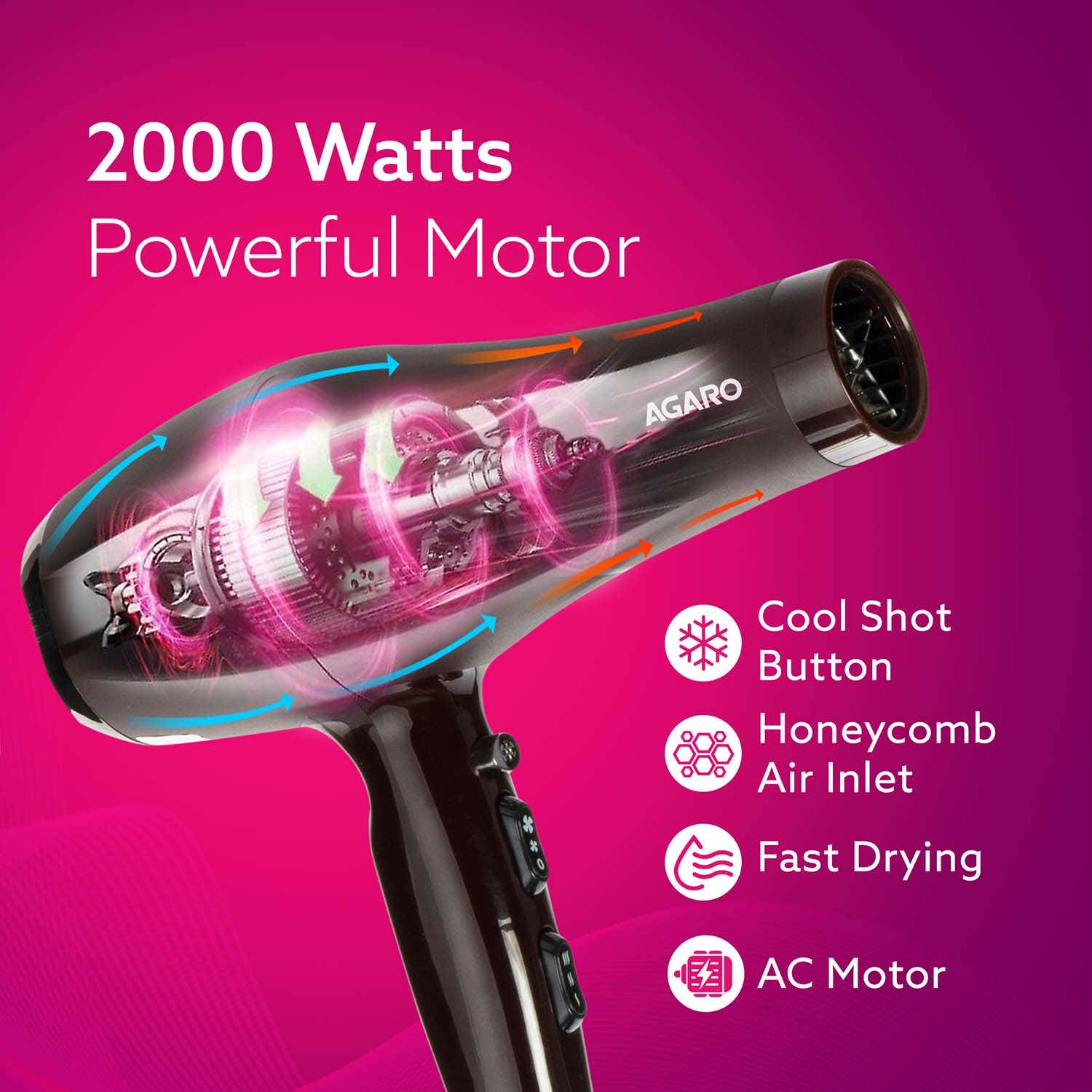 Agaro Hair Dryer 2800 Watts Flipkart The Range Hair Dryer AGARO HD