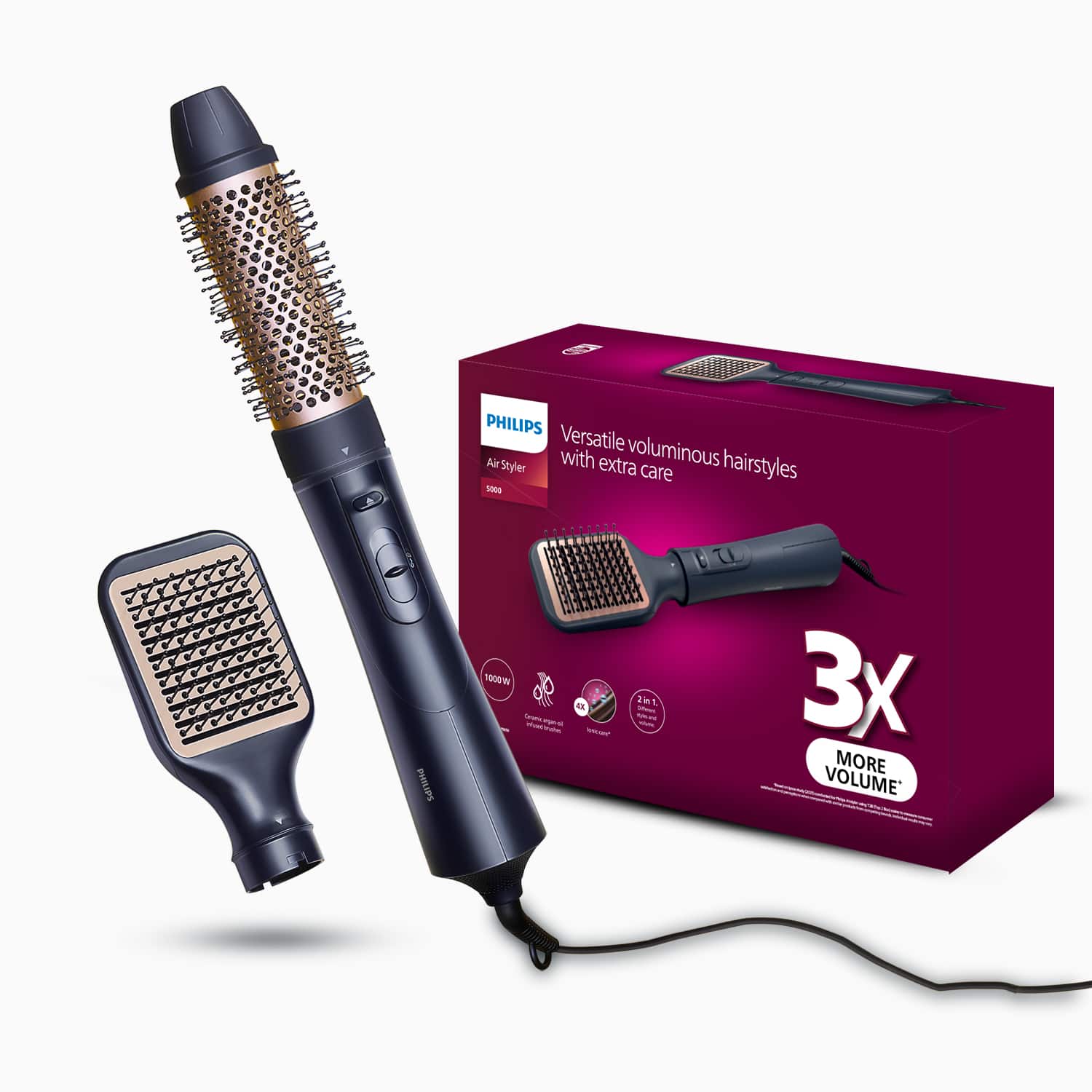 Philips | Philips 2-in-1 Airstyler 3X Volume 50% Less Hair Breakage 1000W BHA531/10