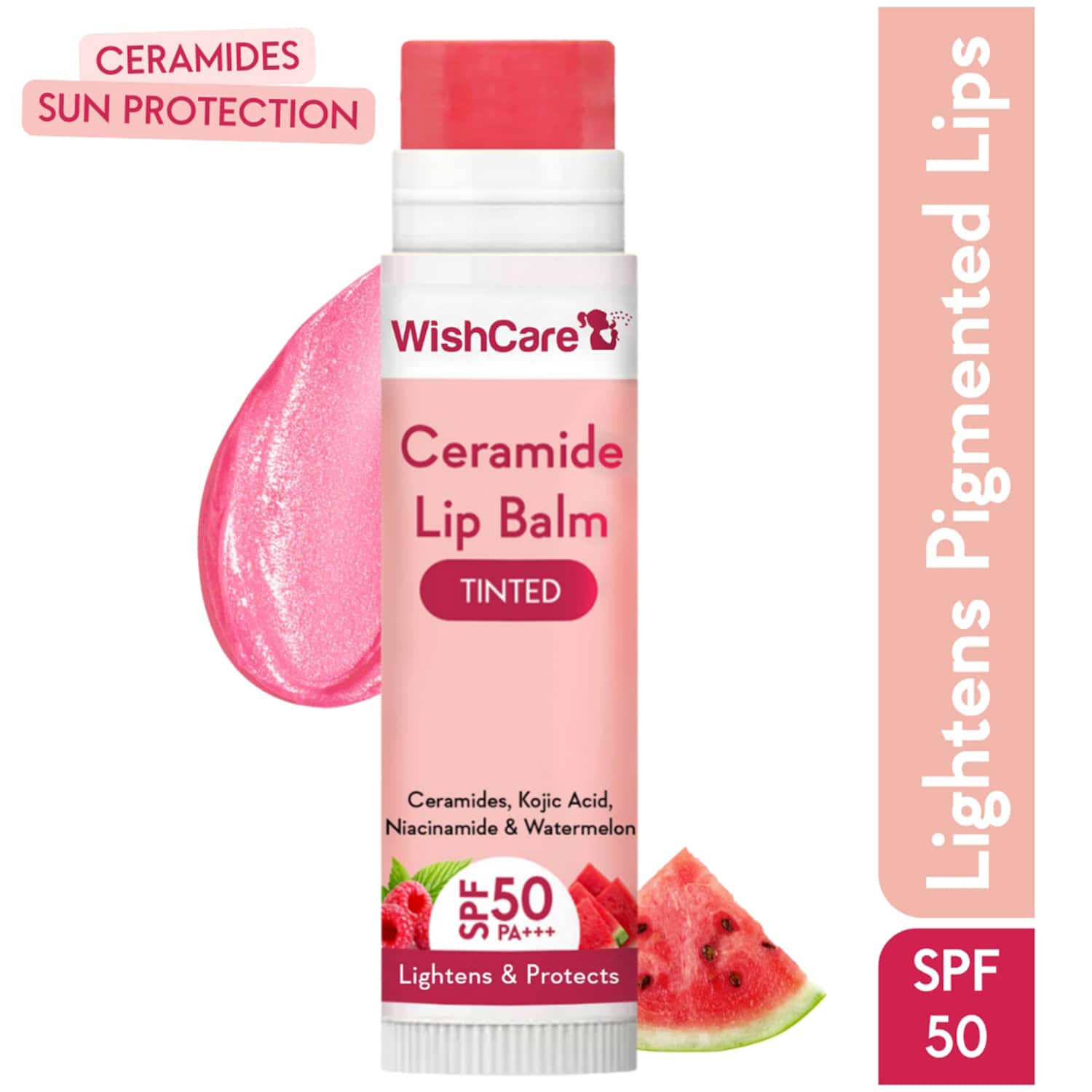 WishCare | WishCare Tinted Ceramide Lip Balm with  SPF 50 PA+++ Kojic Acid & Niacinamide (5g)