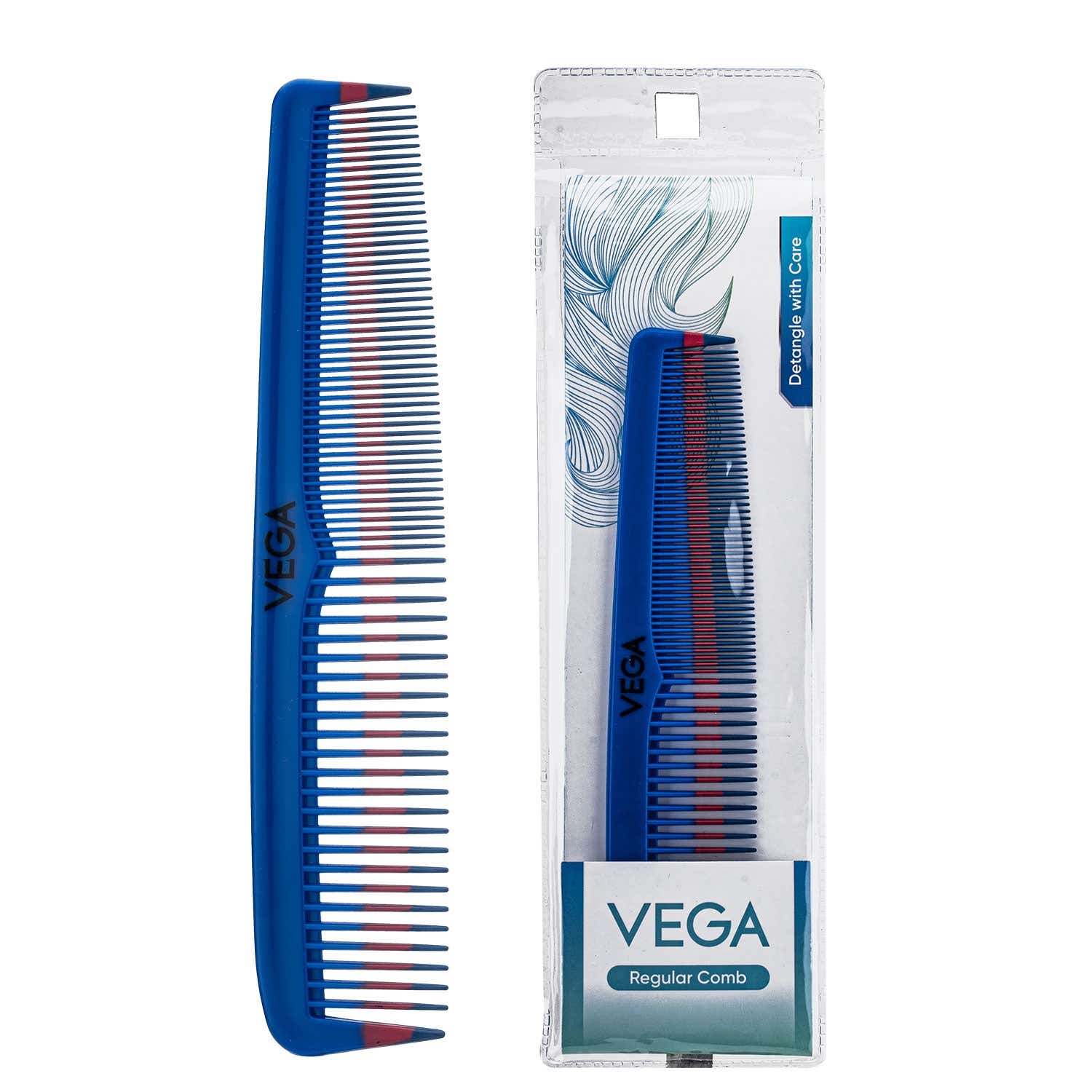 Vega | Vega Detangling Comb with 2 Row Teeth for Women & Men (1265)
