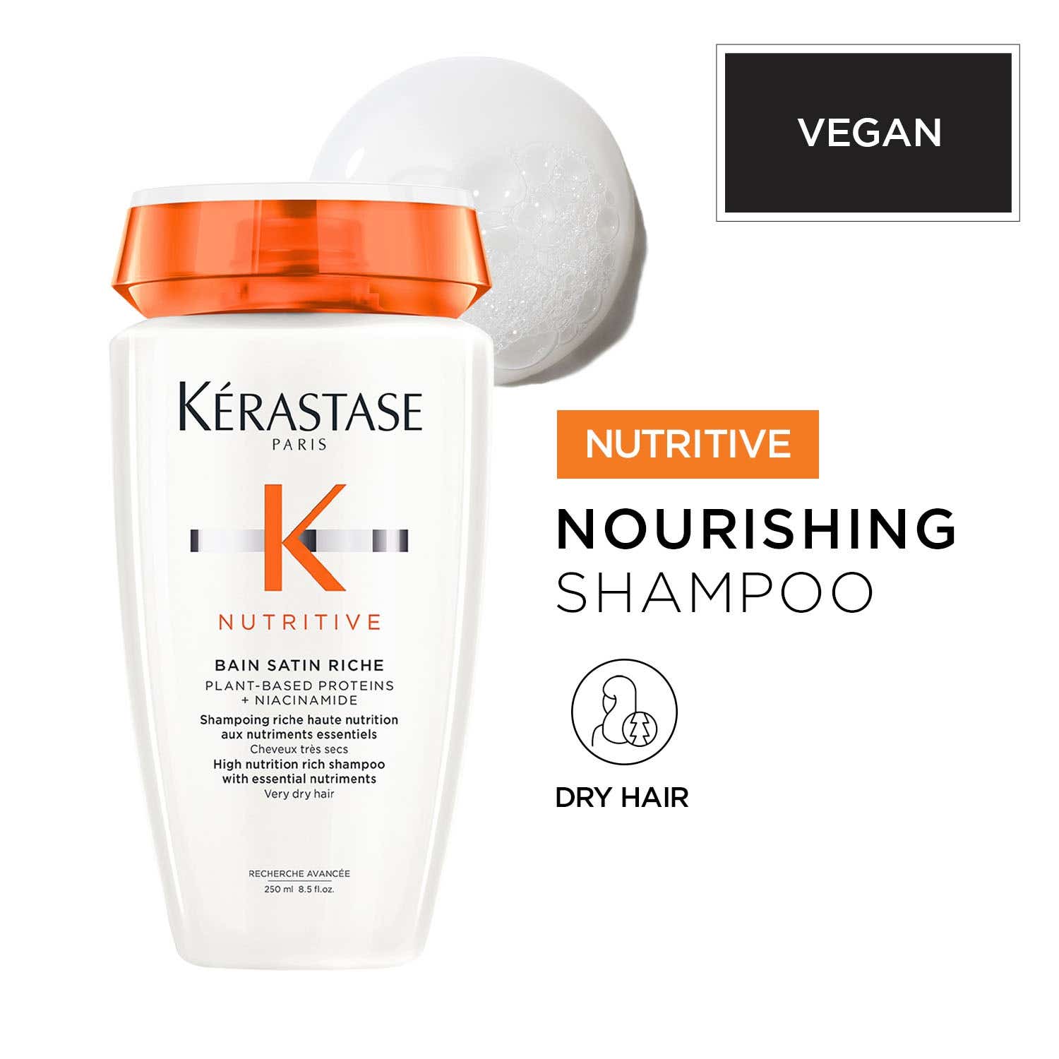 KERASTASE | KERASTASE Nutritive Riche Shampoo for Dry Hair with Proteins & Niacinamide (250 ml)
