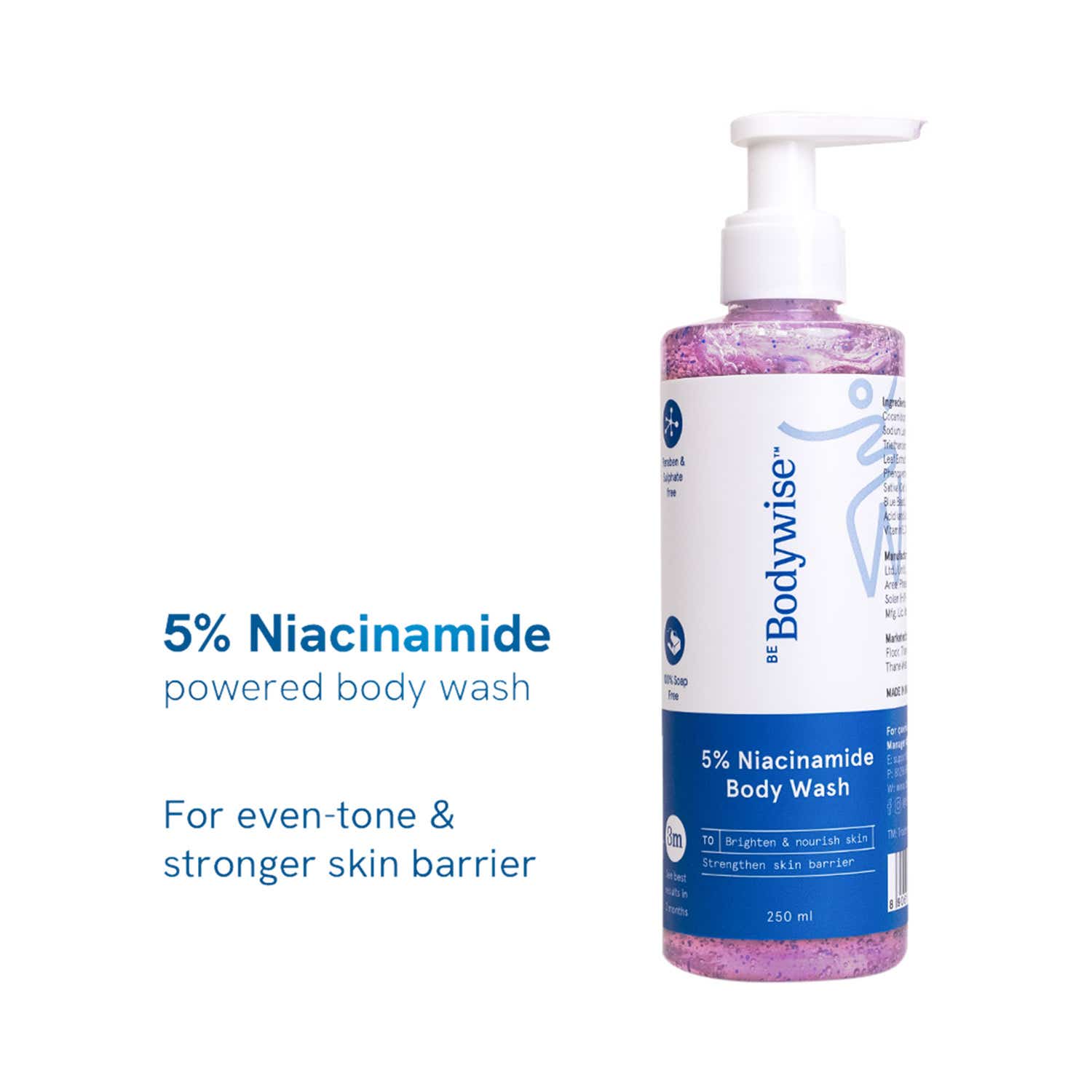Be Bodywise | Be Bodywise 5% Niacinamide Body Wash For Glowing & Hydrated Skin (250ml)
