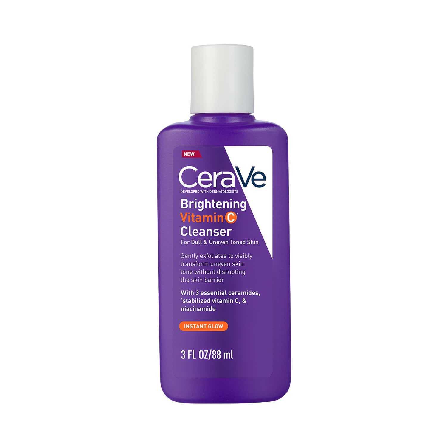 CeraVe | CeraVe Brightening Vitamin C Face Wash For Dull & Uneven Skin, Reduces Dark Spots (88 ml)