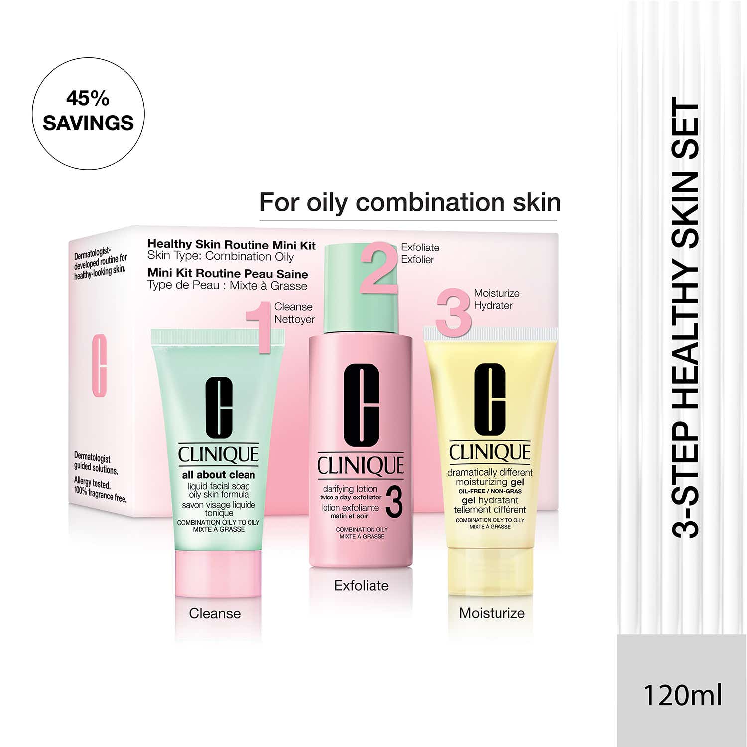 CLINIQUE | CLINIQUE Healthy Skin Routine Mini 3-Step Kit for Combination/Oily Skin (3 pcs)