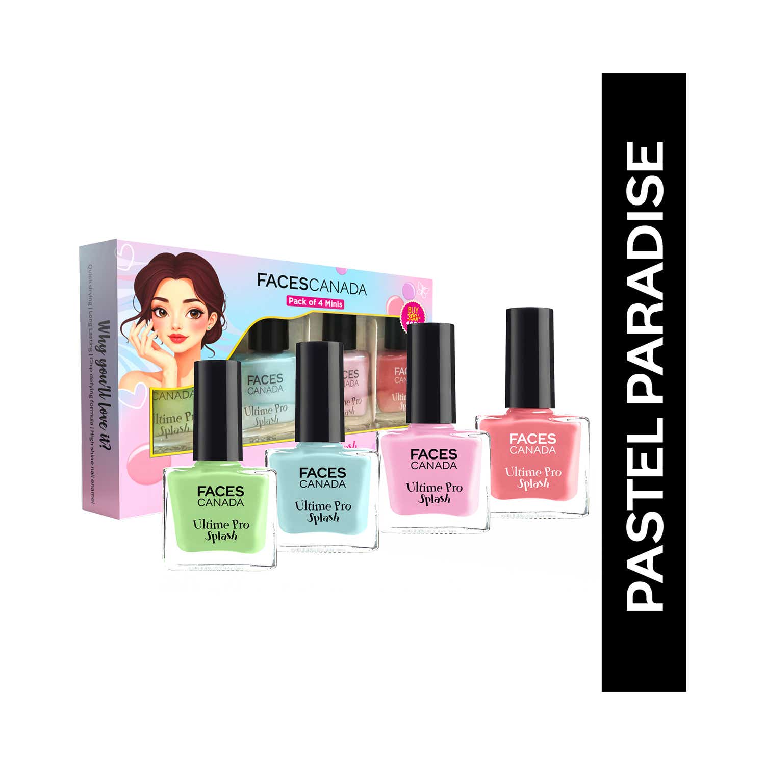 Faces Canada | Faces Canada Ultime Pro Splash Mini Nail Enamel Set - Pastel Paradise (4 pcs)