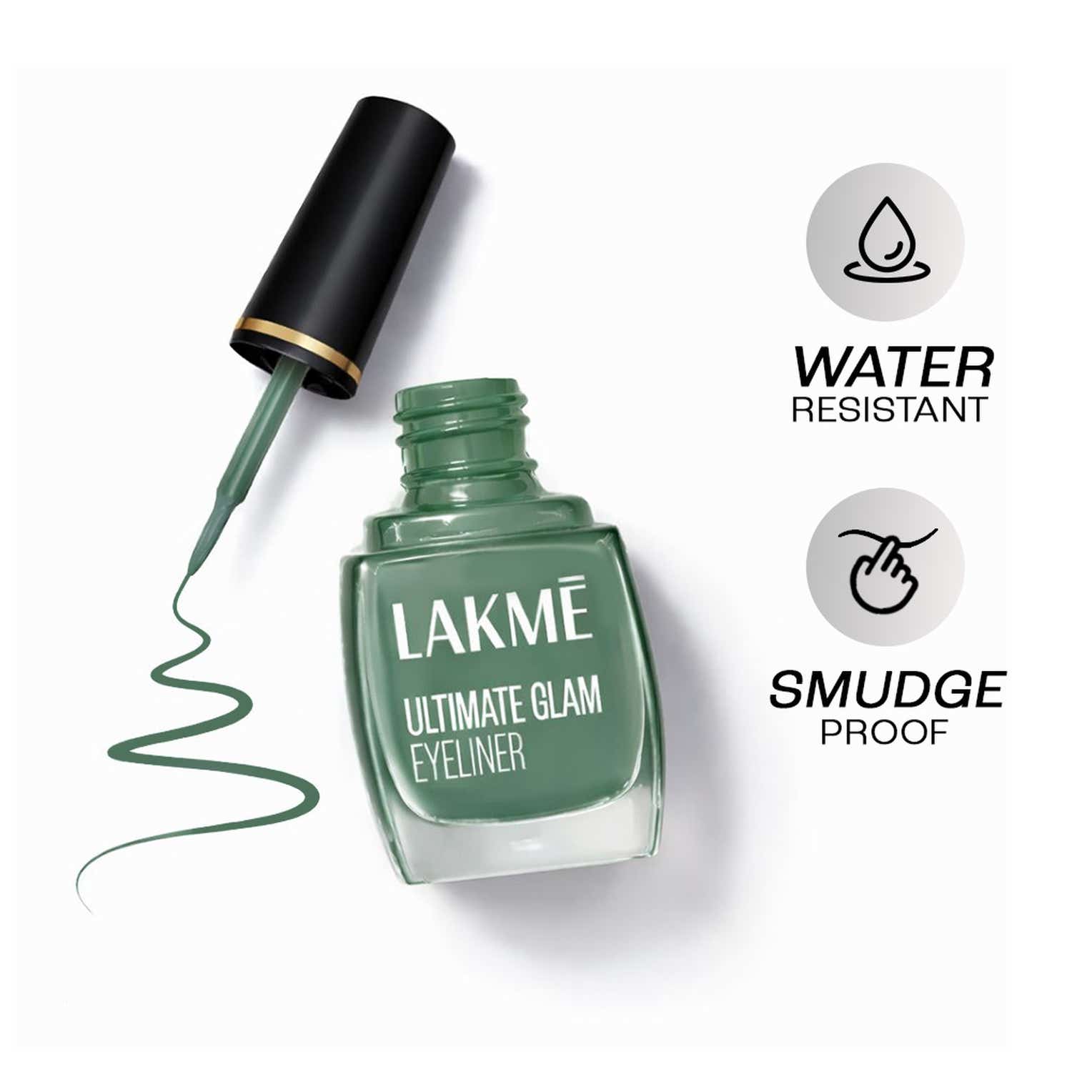 Lakme | Lakme Ultimate Glam, Eye Liner, Quick Drying, Water Resistant, Smudgeproof, Green - (9 ml)