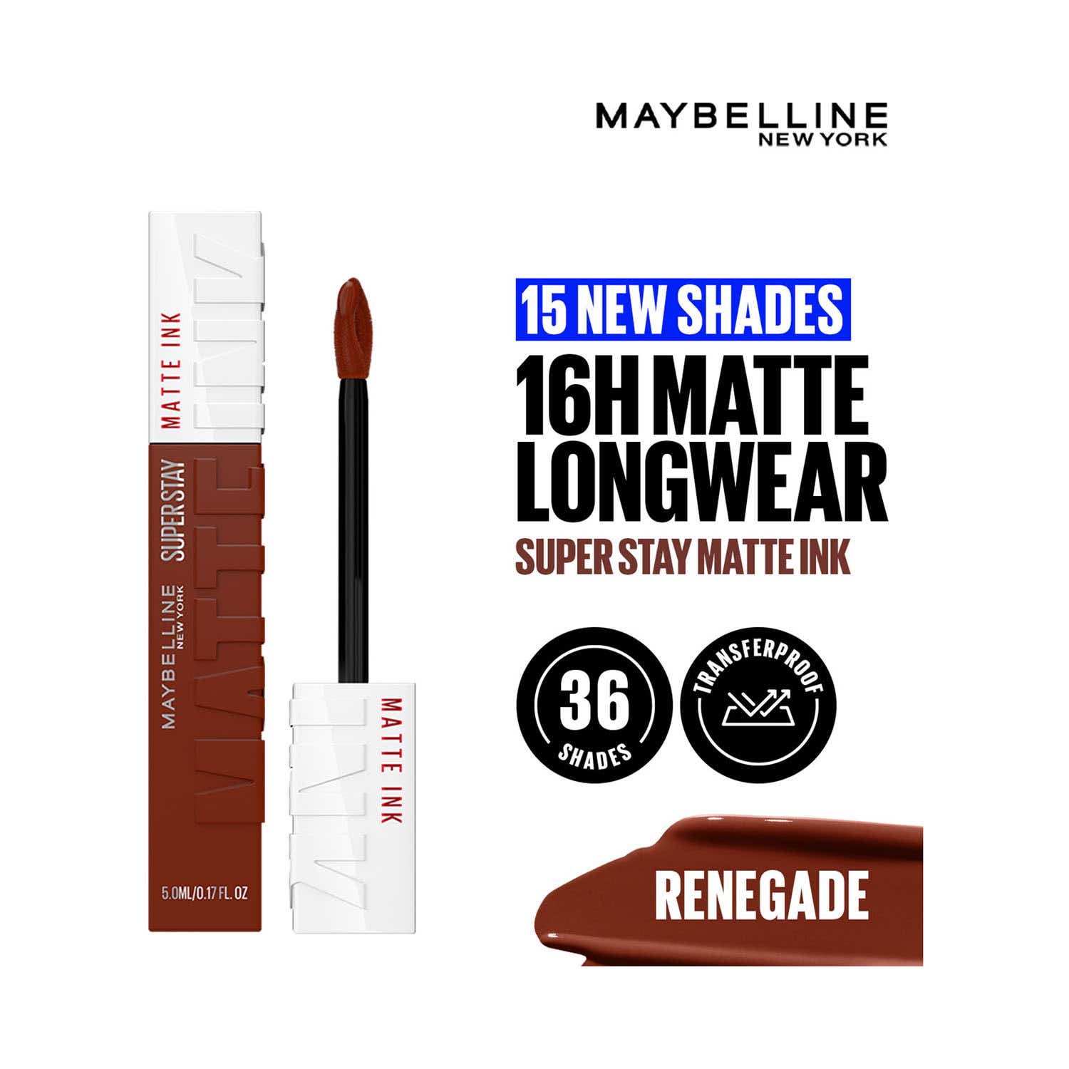 Maybelline New York | Maybelline New York Super Stay Matte Ink Liquid Lipstick - Renegade (5 ml)