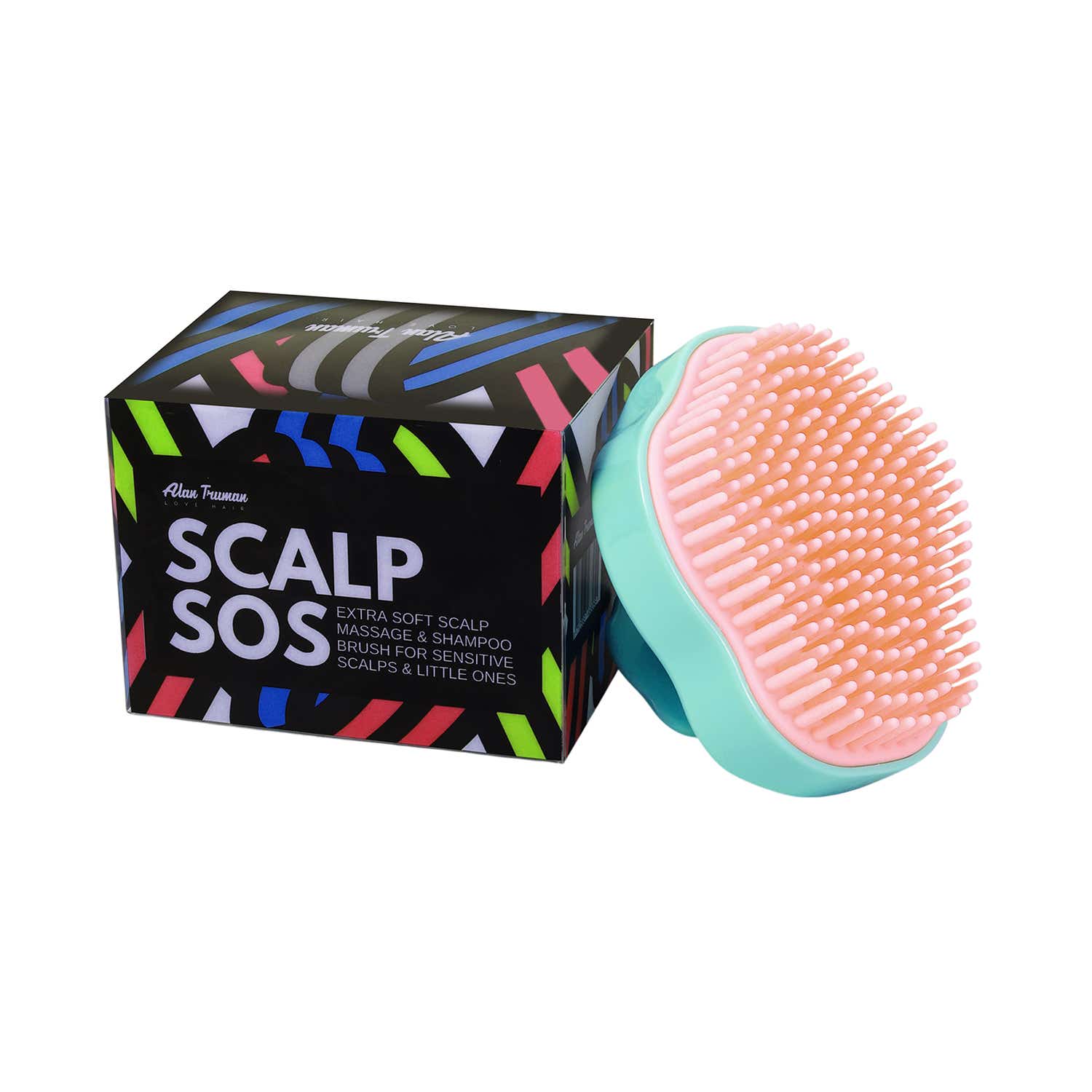 Alan Truman | Alan Truman Super Soft Shampoo and Scalp Massage Brush - Green and Pink (1 pc)