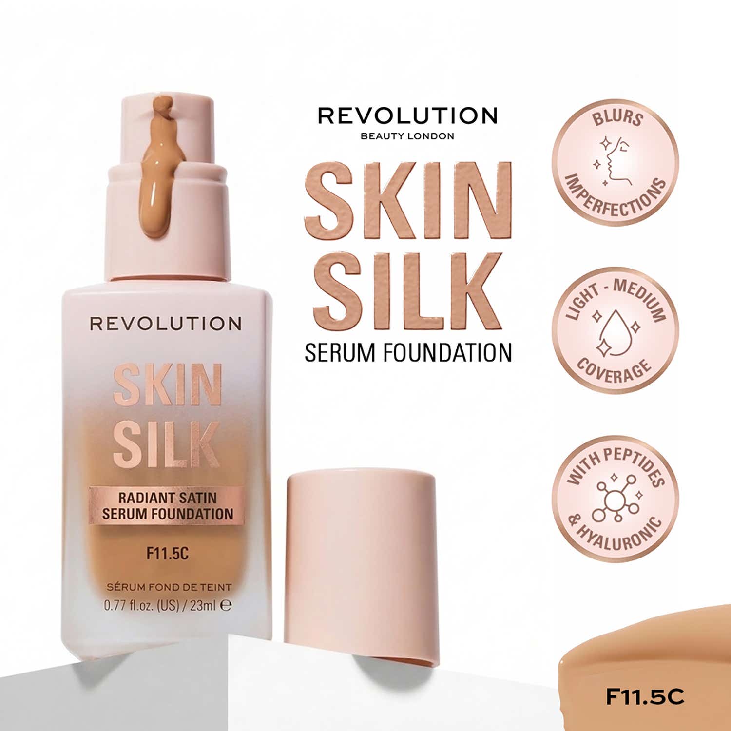 Makeup Revolution | Makeup Revolution Skin Silk Serum Foundation - F11.5 C (23 ml)