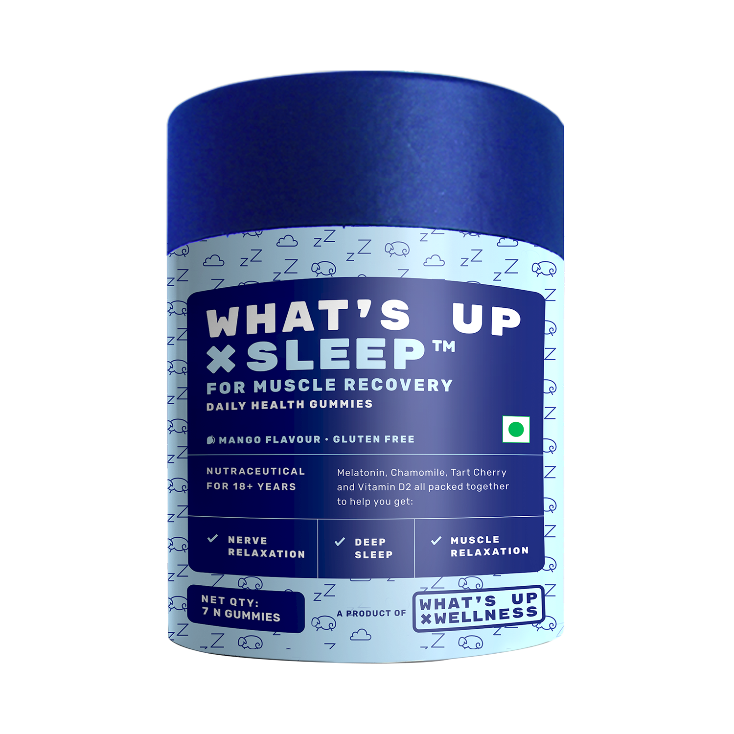 What's Up Wellness | What's Up Wellness Melatonin 5 Mg Sleep Gummies Helps You Sleep Soundly (7 Melatonin Gummies)