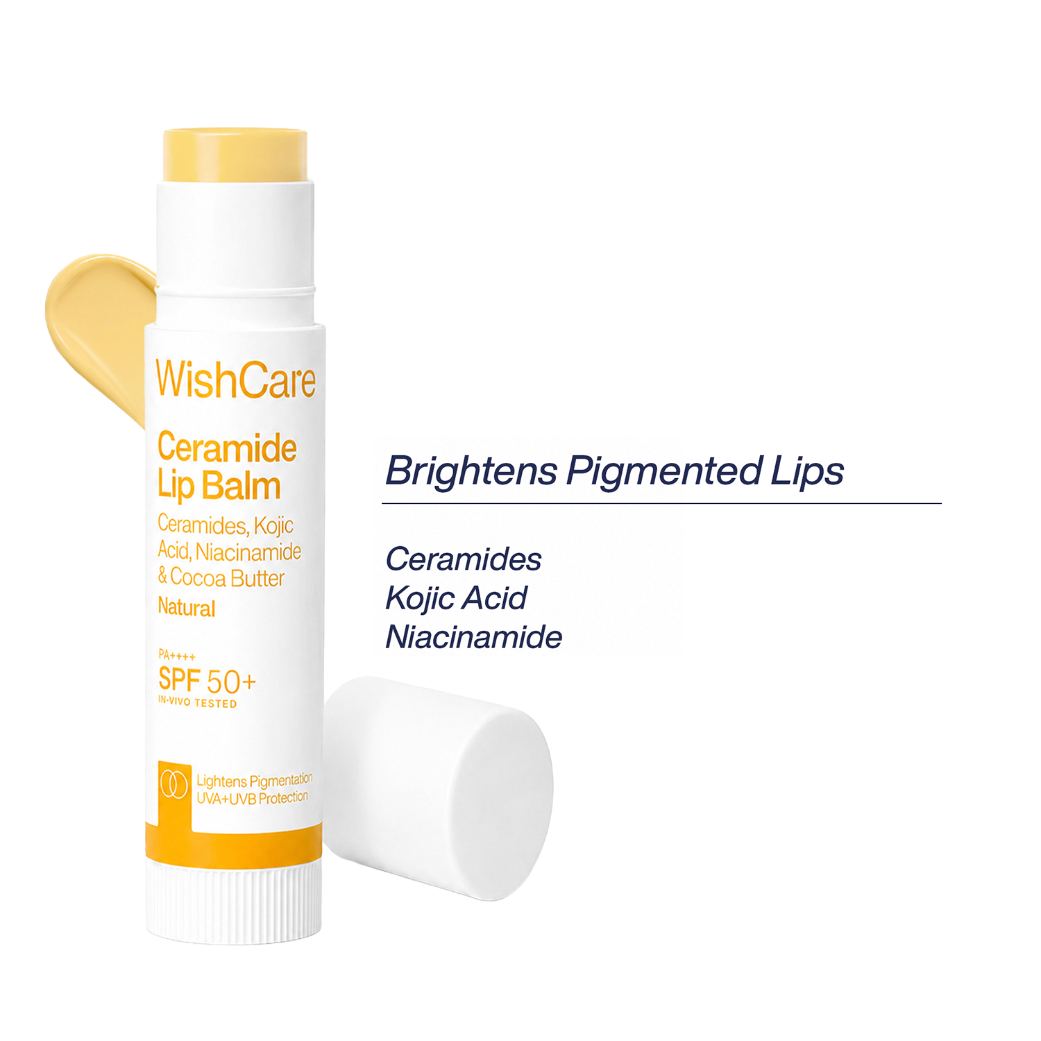 WishCare | WishCare Natural Ceramide Lip Balm for Dark Pigmented Lips with SPF50 PA+++ Heals Chapped Lips (5 g)