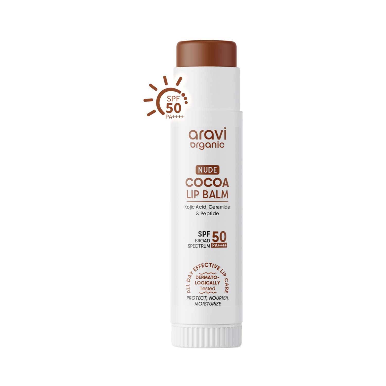 Aravi Organic | Aravi Organic Nude Cocoa Lip Balm SPF 50 PA++++ (5 g)