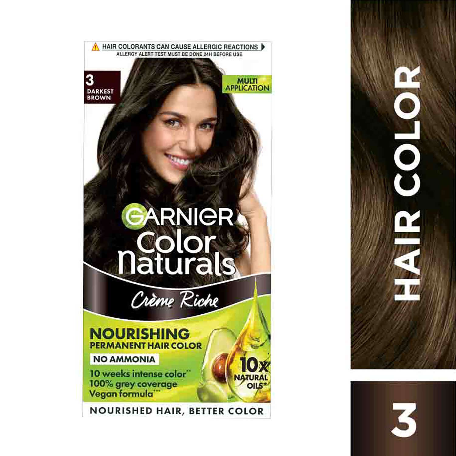 Garnier | Garnier Color Naturals Creme Hair Color - Shade 3 Darkest Brown (70ml + 60g)