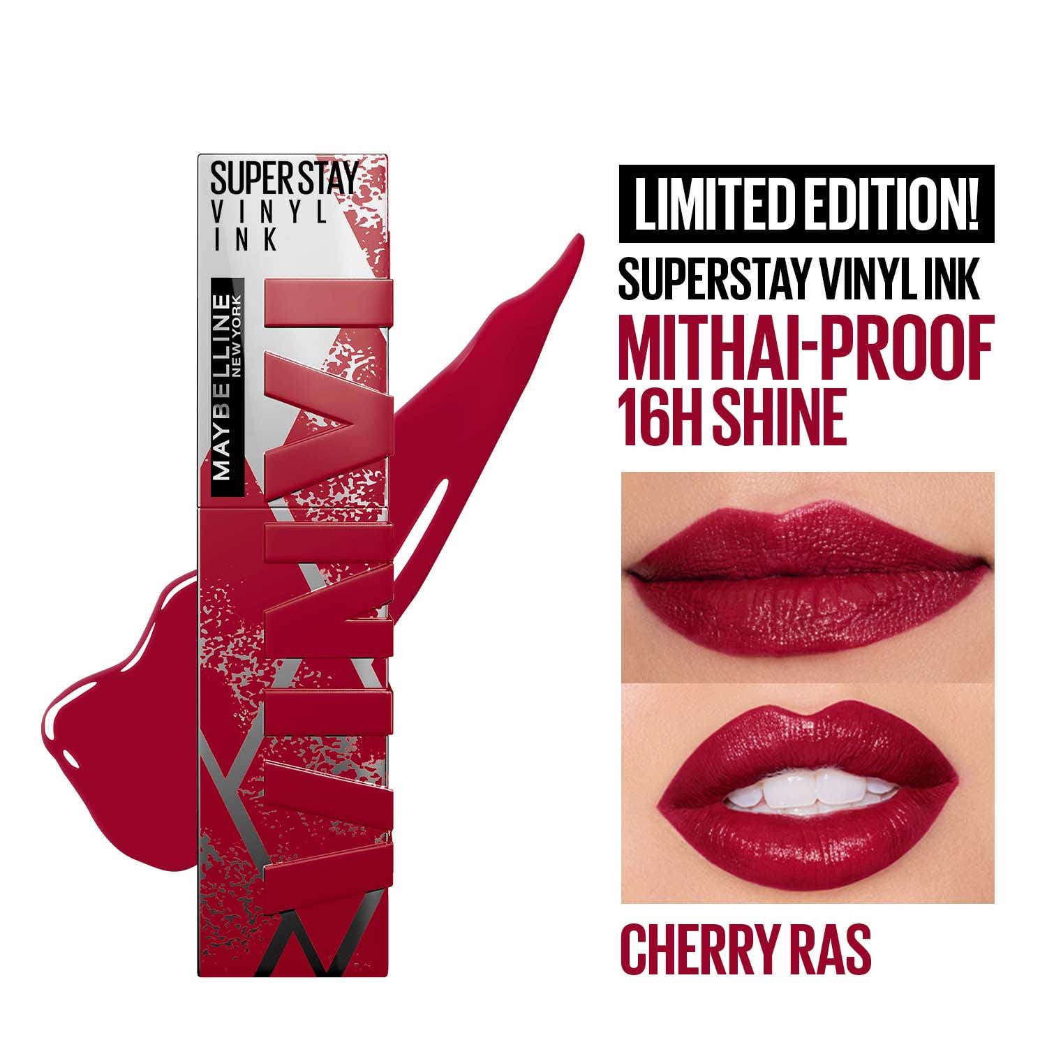 Maybelline New York | Maybelline New York Superstay Vinyl Ink Mithai Limited Edition - Cherry Ras (4.2 g)