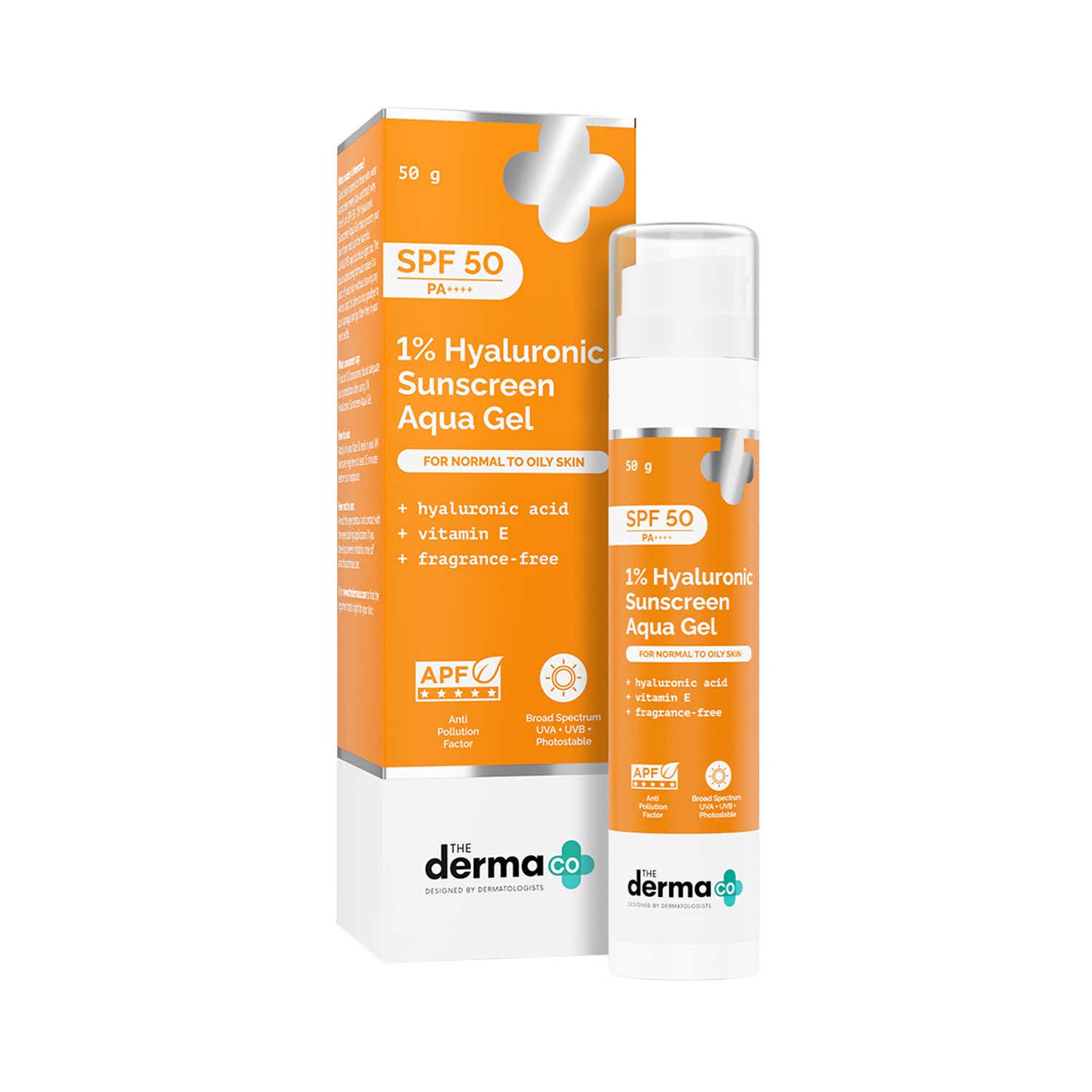 The Derma Co | The Derma Co 1% Hyaluronic Sunscreen Spf 50 Pa+++ Aqua Gel For Long Lasting and Deep Hydration (50 g)