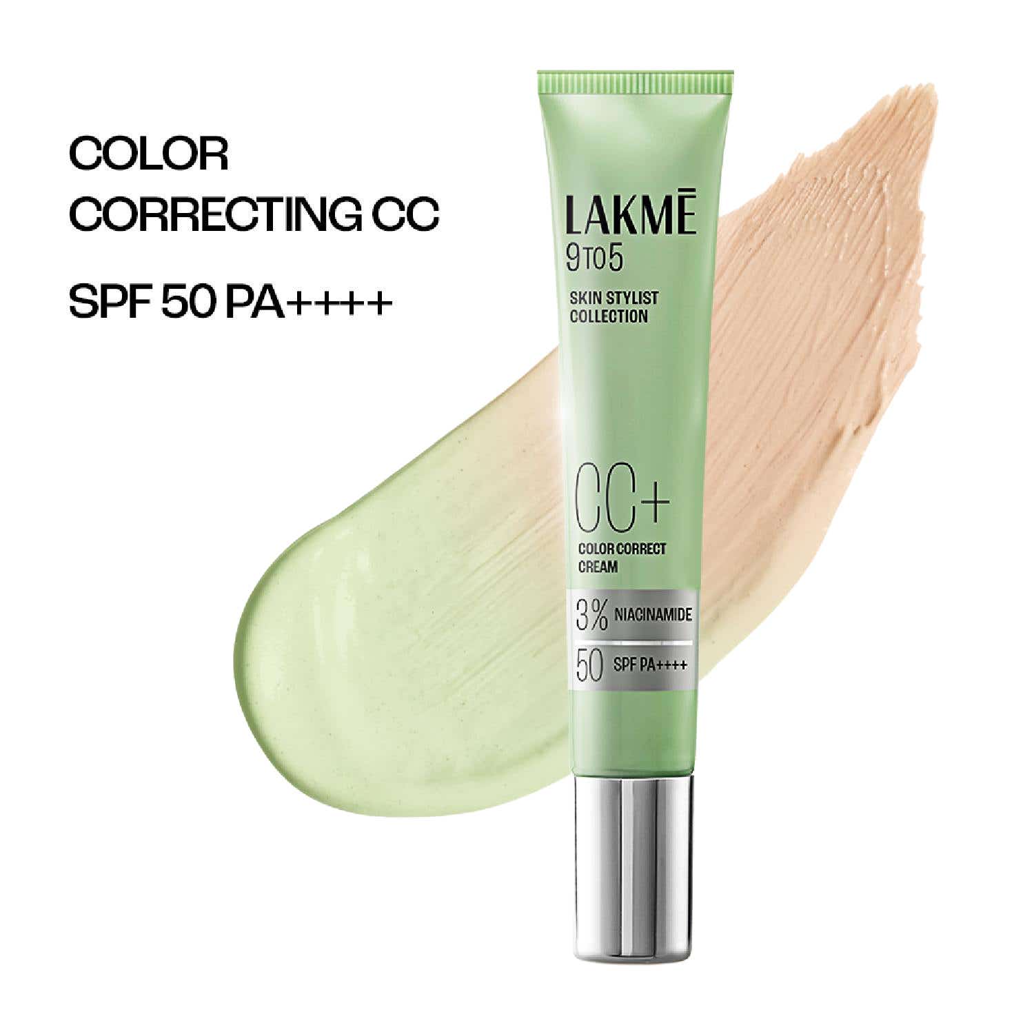 Lakme | Lakme 9to5 CC+ Matcha Green with 3% Niacinamide and SPF 50 PA+++ (18 g)