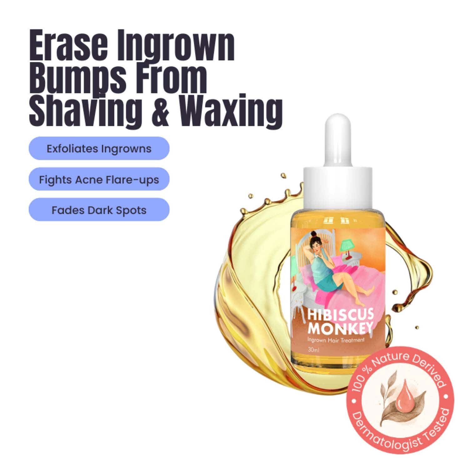 Hibiscus Monkey | Hibiscus Monkey Ingrown Hair Treatment for Shaving & Waxing Bumps (30ml)