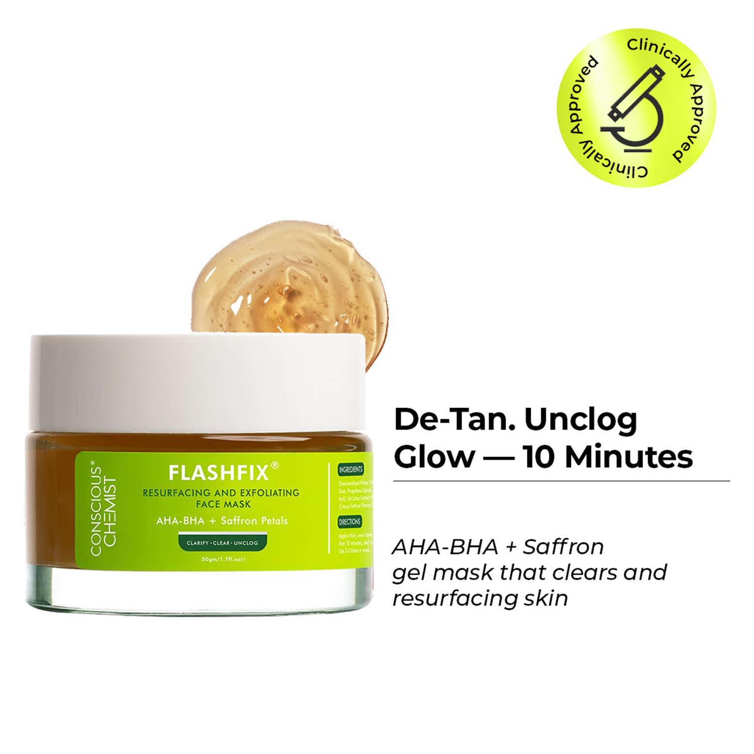 Conscious Chemist | Conscious Chemist Aha & Bha Exfoliating Oil Control Face Mask for Acne Prone Skin & Uneven Texture (50 g)