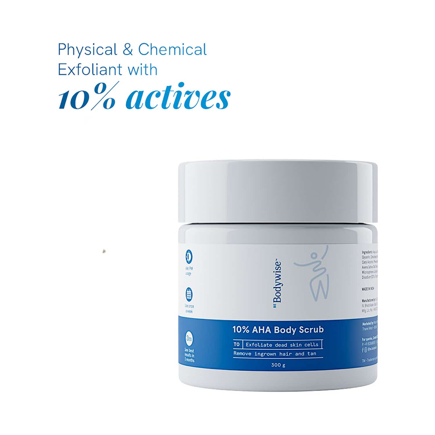 Be Bodywise | Be Bodywise 10% AHA Lactic Acid Body Scrub (300 g)
