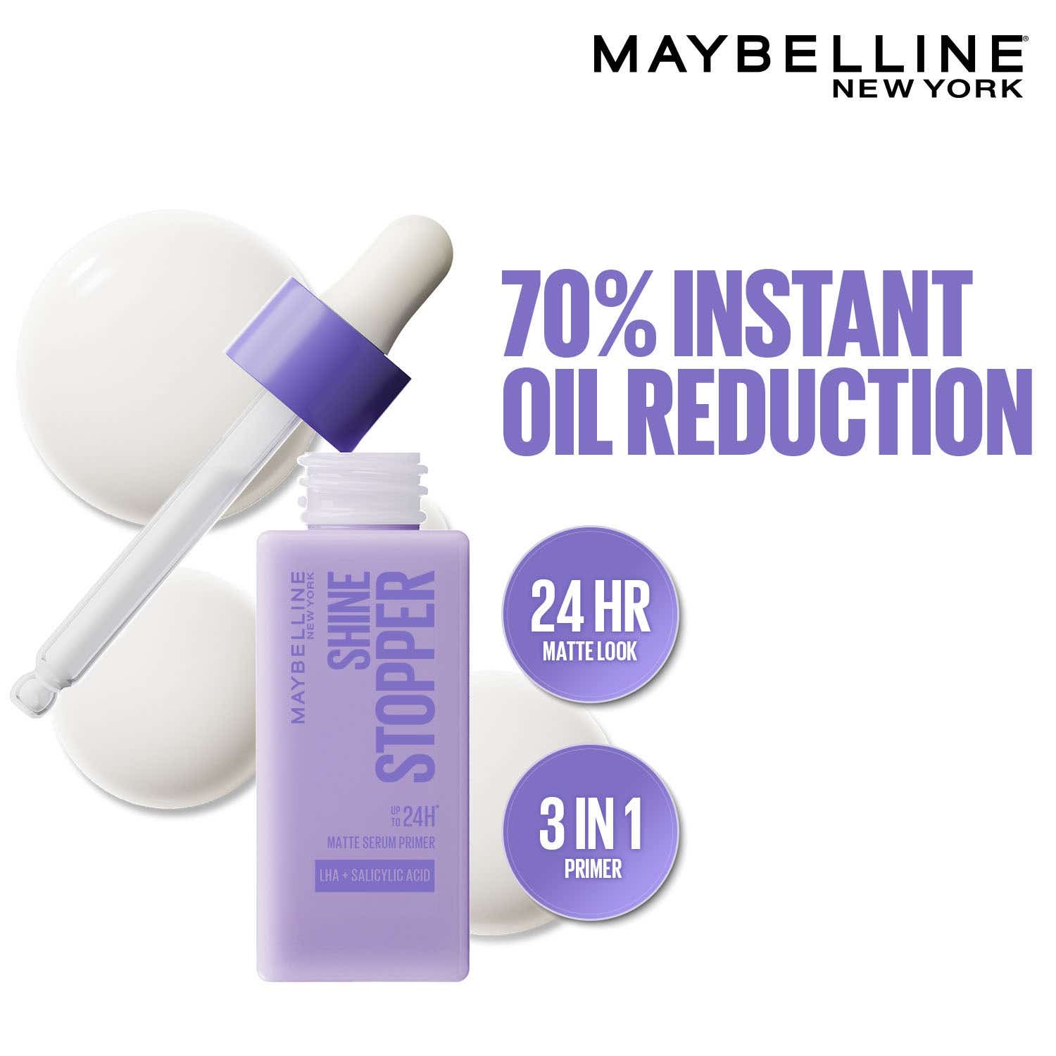 Maybelline New York | Maybelline New York Shine Stopper Serum Primer for Oily Skin to Prime (25 ml)