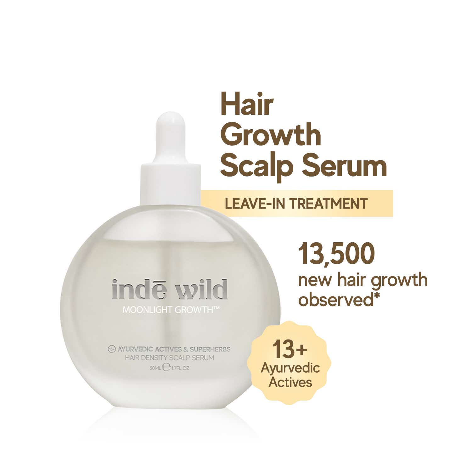 Inde Wild | Inde Wild Moonlight Growth Scalp Serum for Hair Growth and Hairfall Control (50ml)