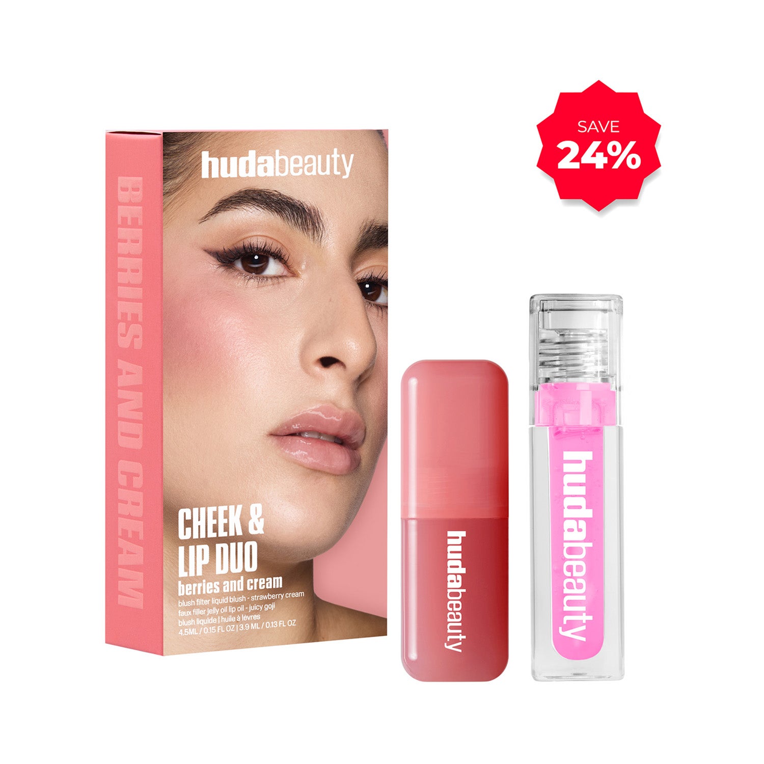Huda Beauty | Huda Beauty Cheek & Lip Duo - Berries And Cream (2 pcs)