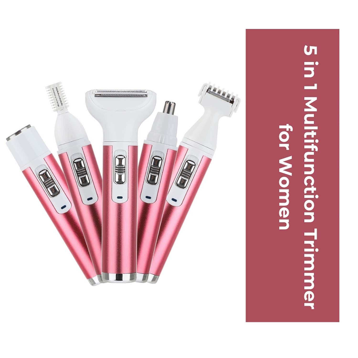 SEMINO | SEMINO 5 in 1 Portable Electric Shaver Razor Trimmer Set for Women - Pink