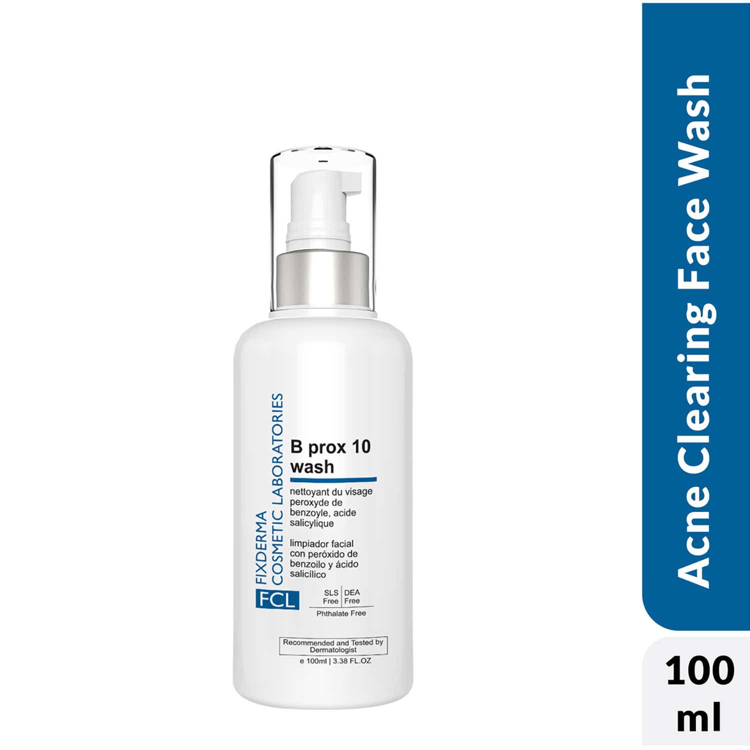 Fixderma Cosmetic Laboratories | FCL 2% Benzoyl Peroxide BProx 10 Wash For Acne Exfoliate Blackheads Controls Cleanser (100ml)