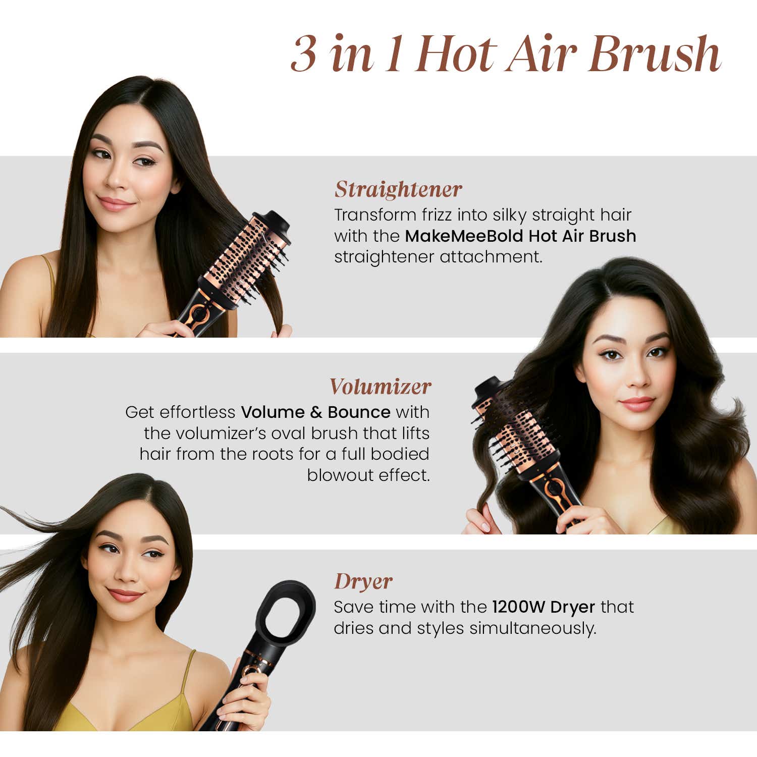 Buy Urban Yog Makemeebold 3-In-1 Hot Air Brush Hair Dryer Online