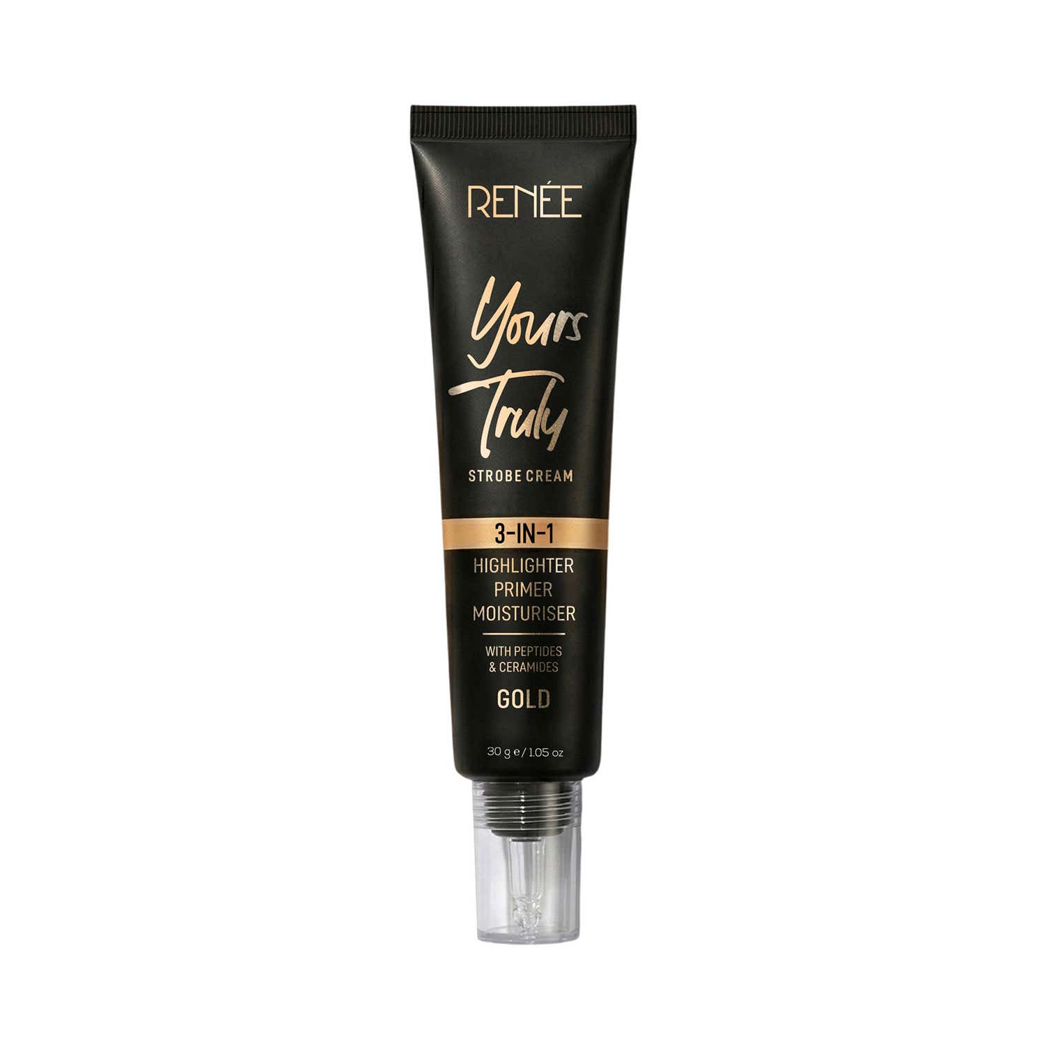RENEE | Renee Yours Truly Strobe Cream 3-In-1 Highlighter Primer & Moisturiser - Gold (30 g)