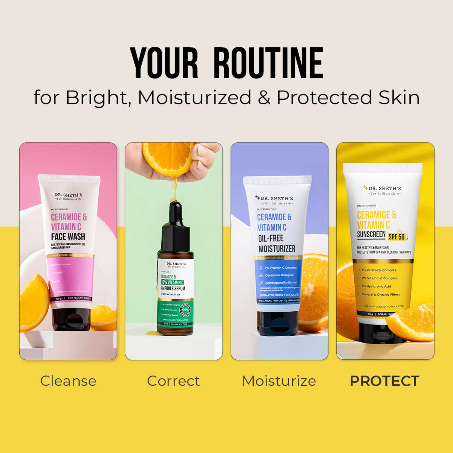 Dr. Sheth's Ceramide & Vitamin C Sunscreen SPF 50+ PA++++ (50g) - Image 10