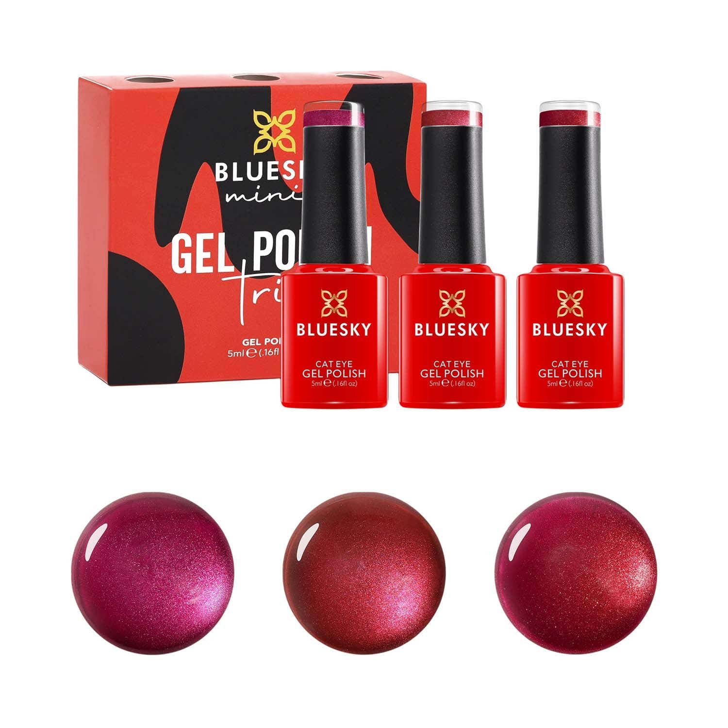 BLUESKY | BLUESKY Mini Trio Cat Eye Gel Polish Set UV/LED Required - Ruby Charm (3 pcs)