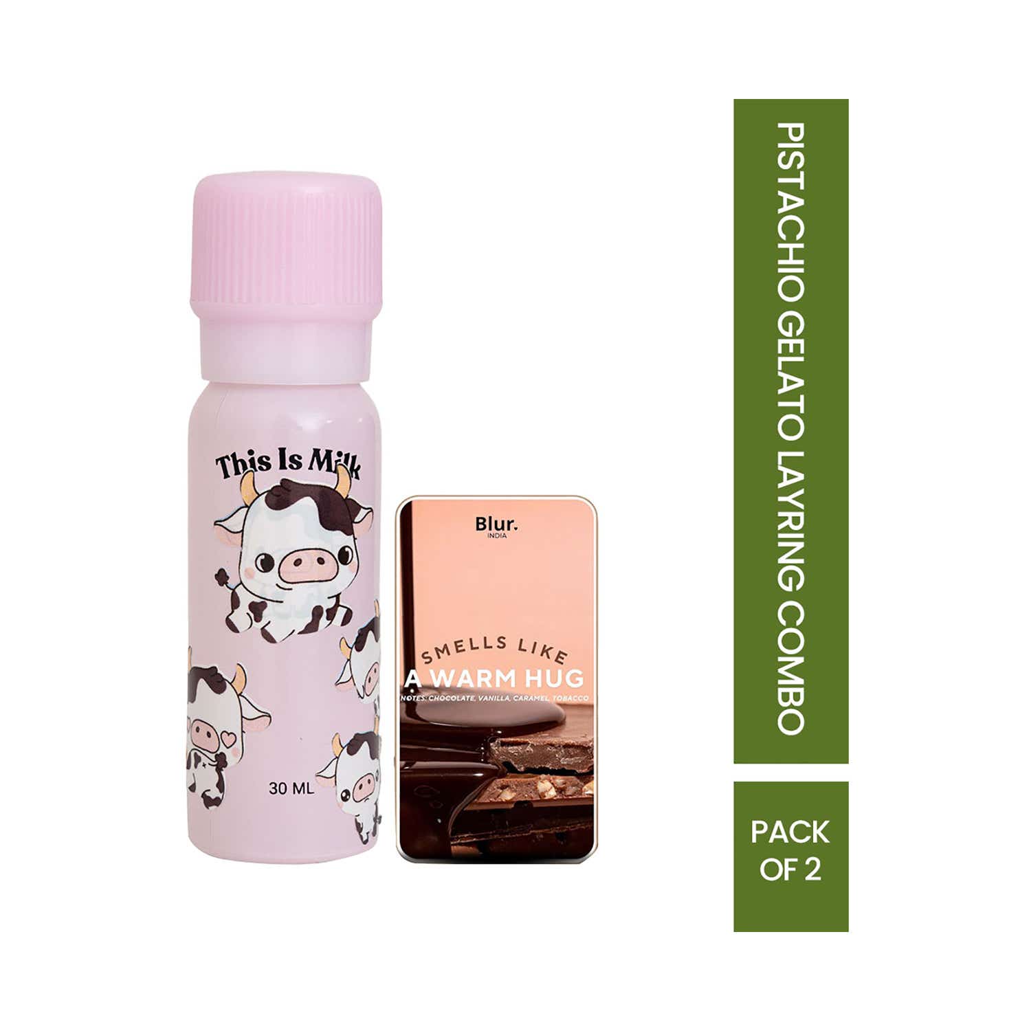 Blur India | Blur India Layering Combo - Milkshake's Pistachio Gelato EDP & Warm Hug Solid Perfume (2 pcs)
